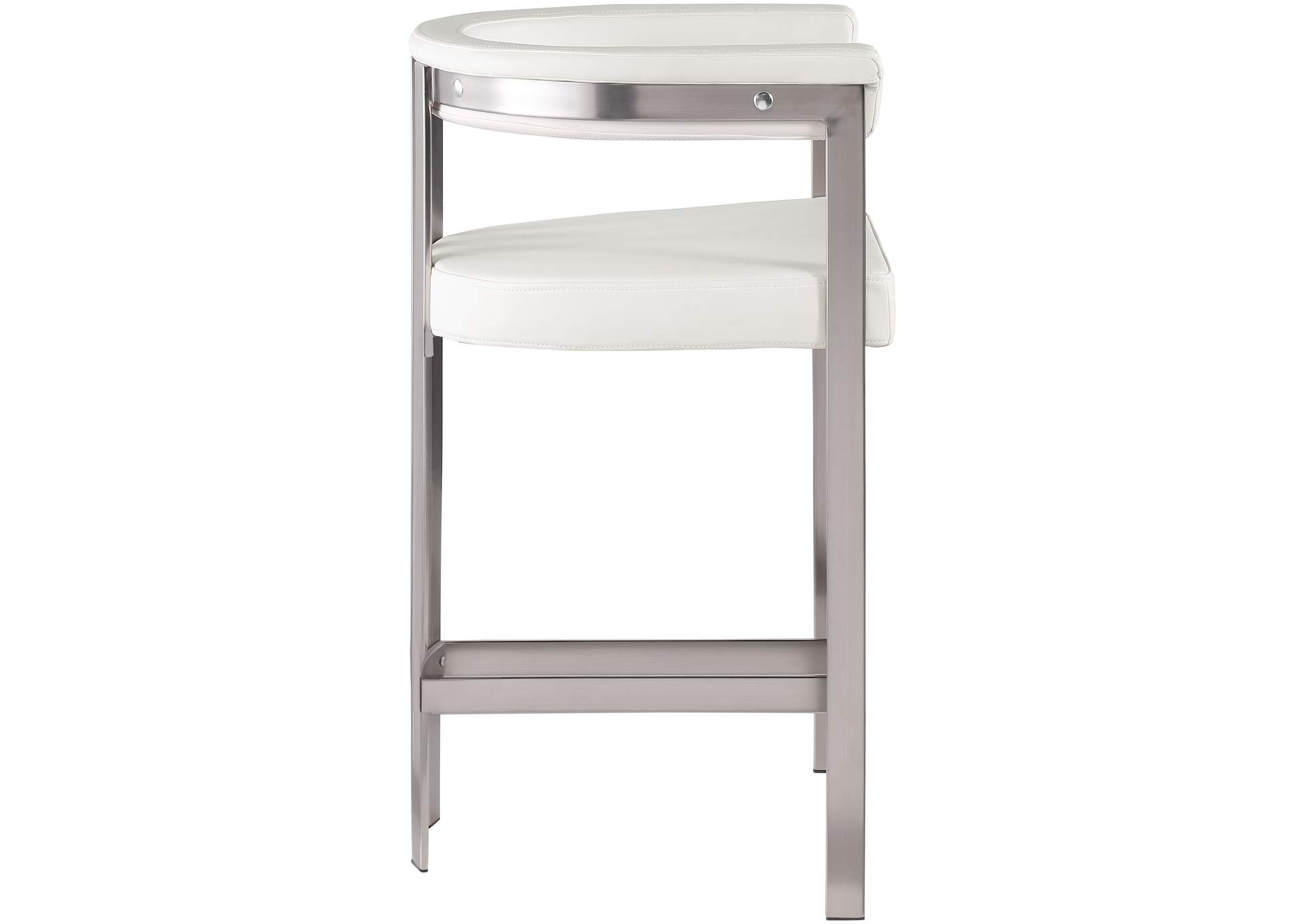 Marcello Cream Faux Leather Counter Stool,Meridian Furniture