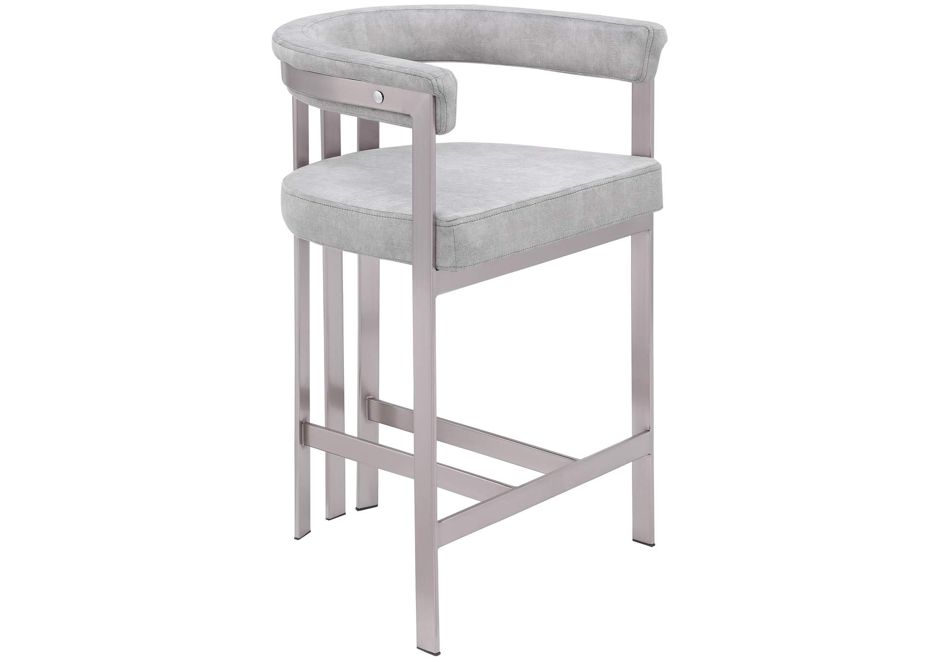 Marcello Grey Velvet Counter Stool,Meridian Furniture