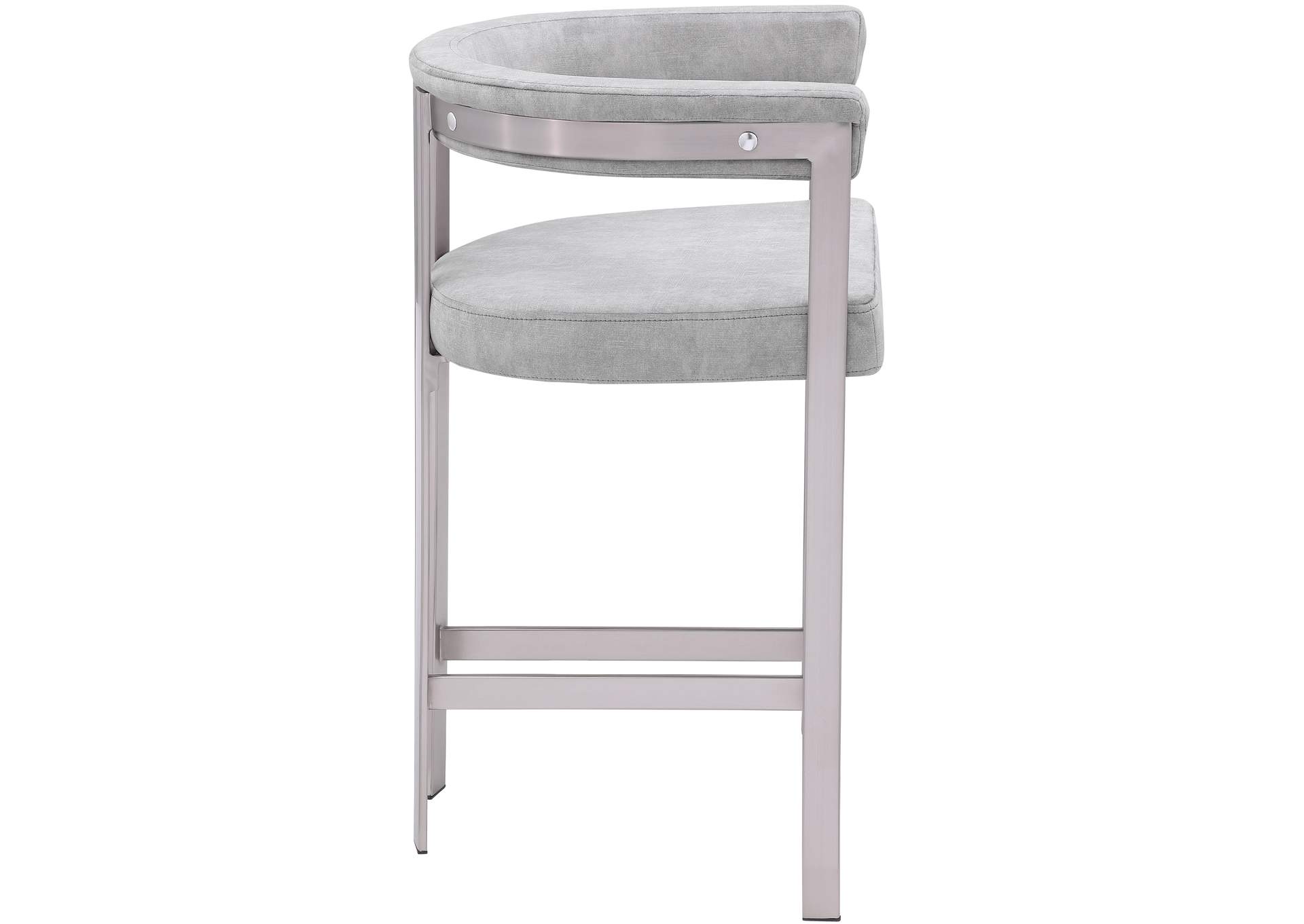 Marcello Grey Velvet Counter Stool,Meridian Furniture
