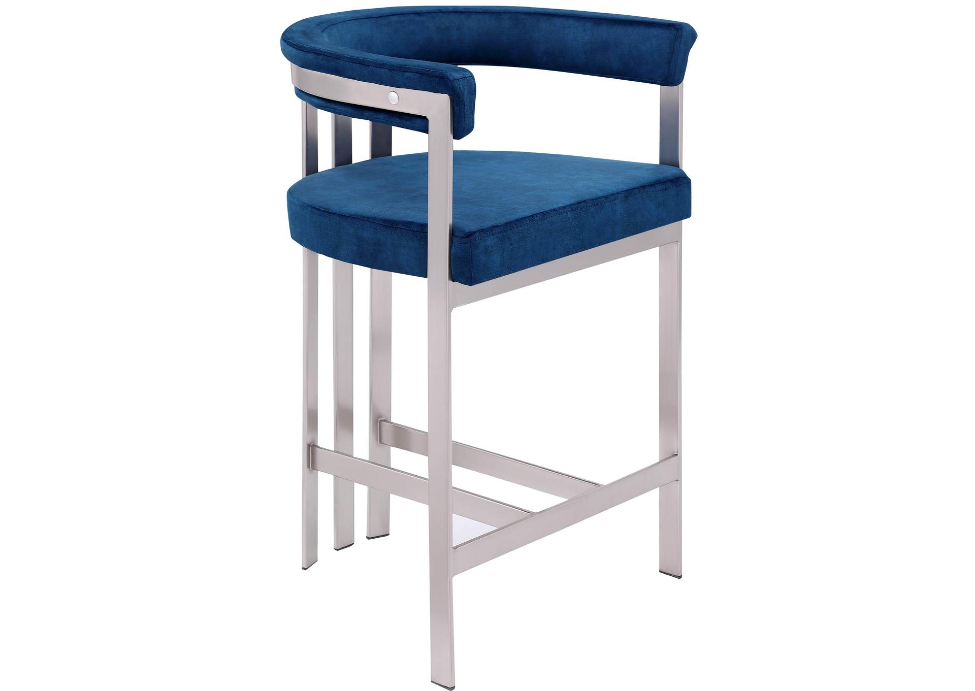 Marcello Navy Velvet Counter Stool,Meridian Furniture