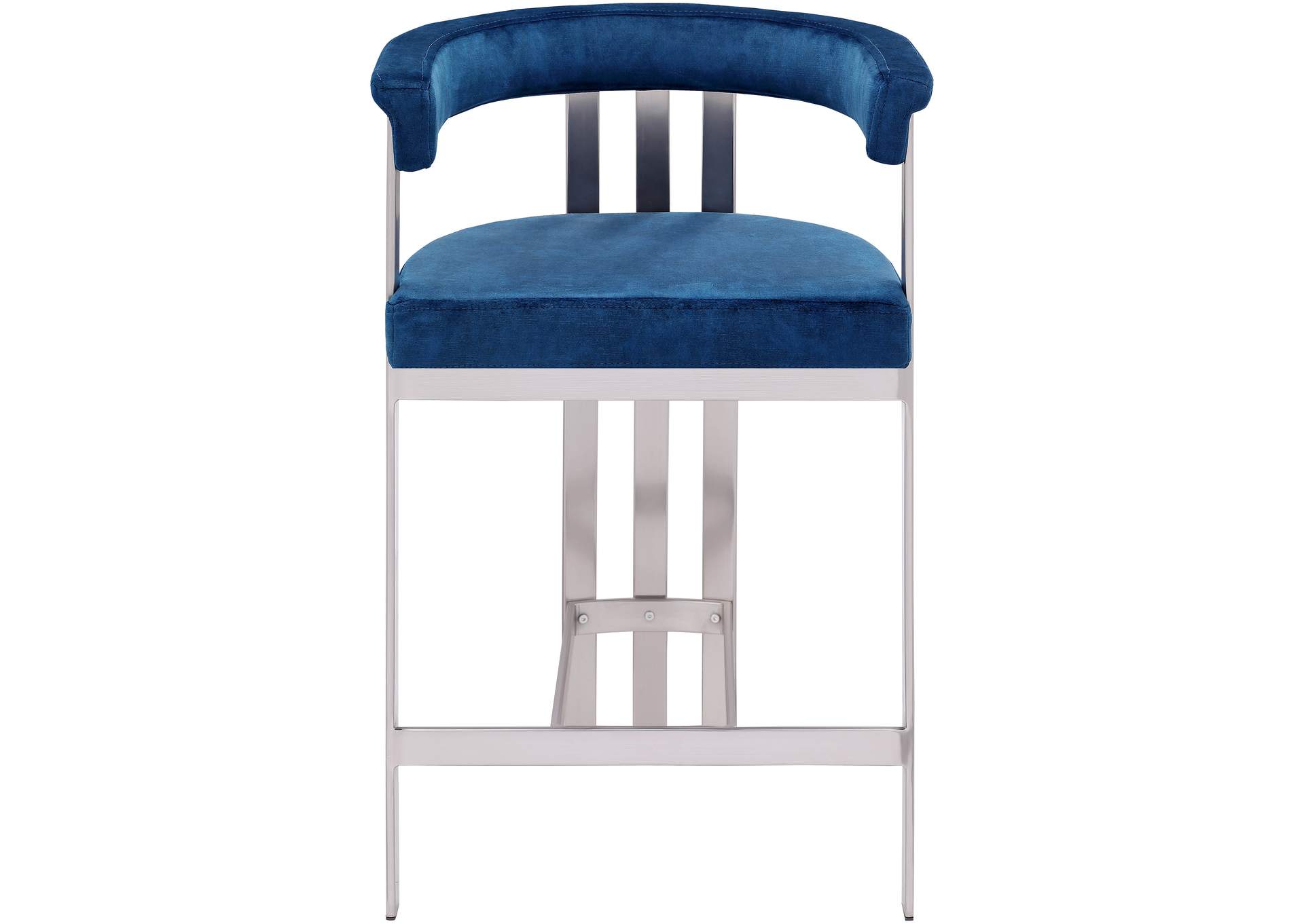 Marcello Navy Velvet Counter Stool,Meridian Furniture