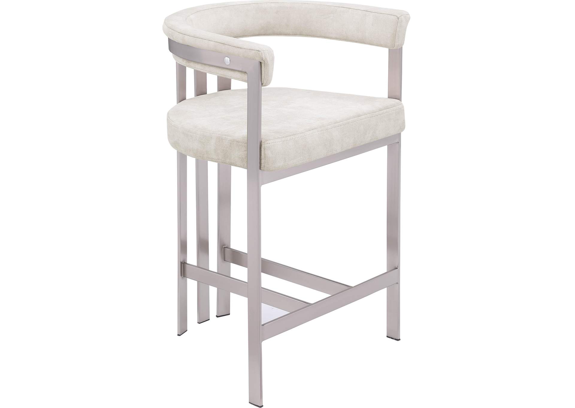 Marcello Stone Velvet Counter Stool,Meridian Furniture