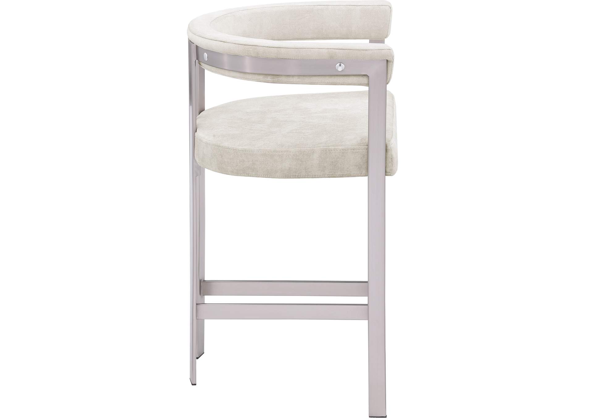 Marcello Stone Velvet Counter Stool,Meridian Furniture