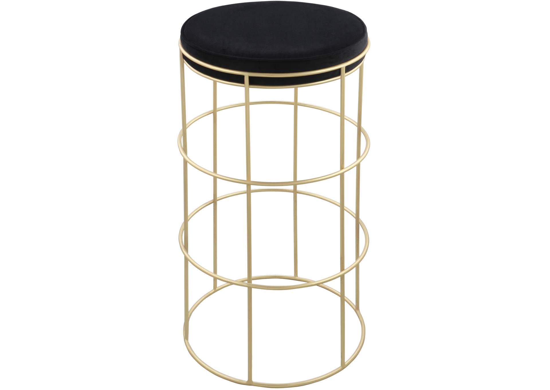 Rebar Black Velvet Counter Stool,Meridian Furniture