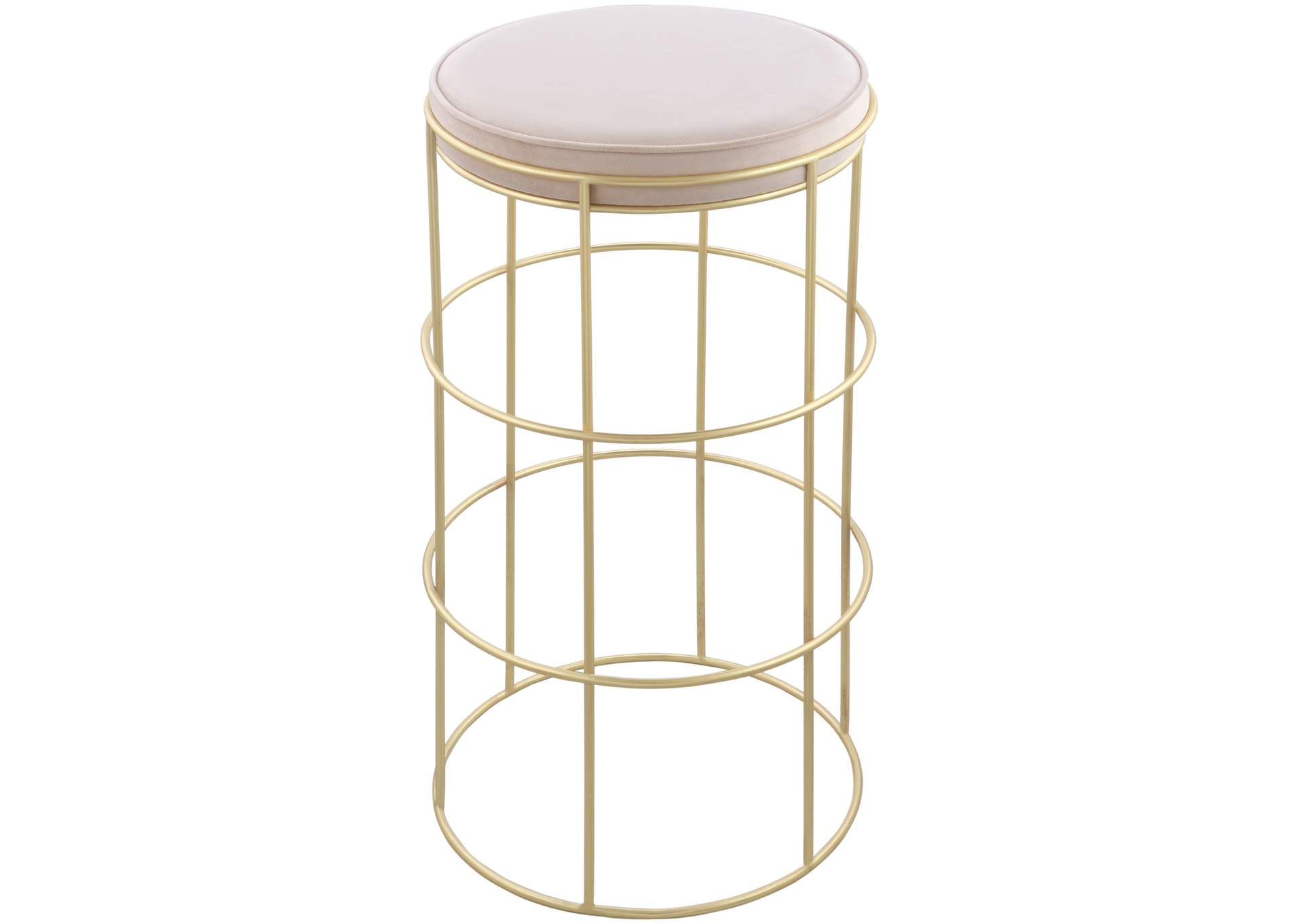 Rebar Cream Velvet Counter Stool,Meridian Furniture