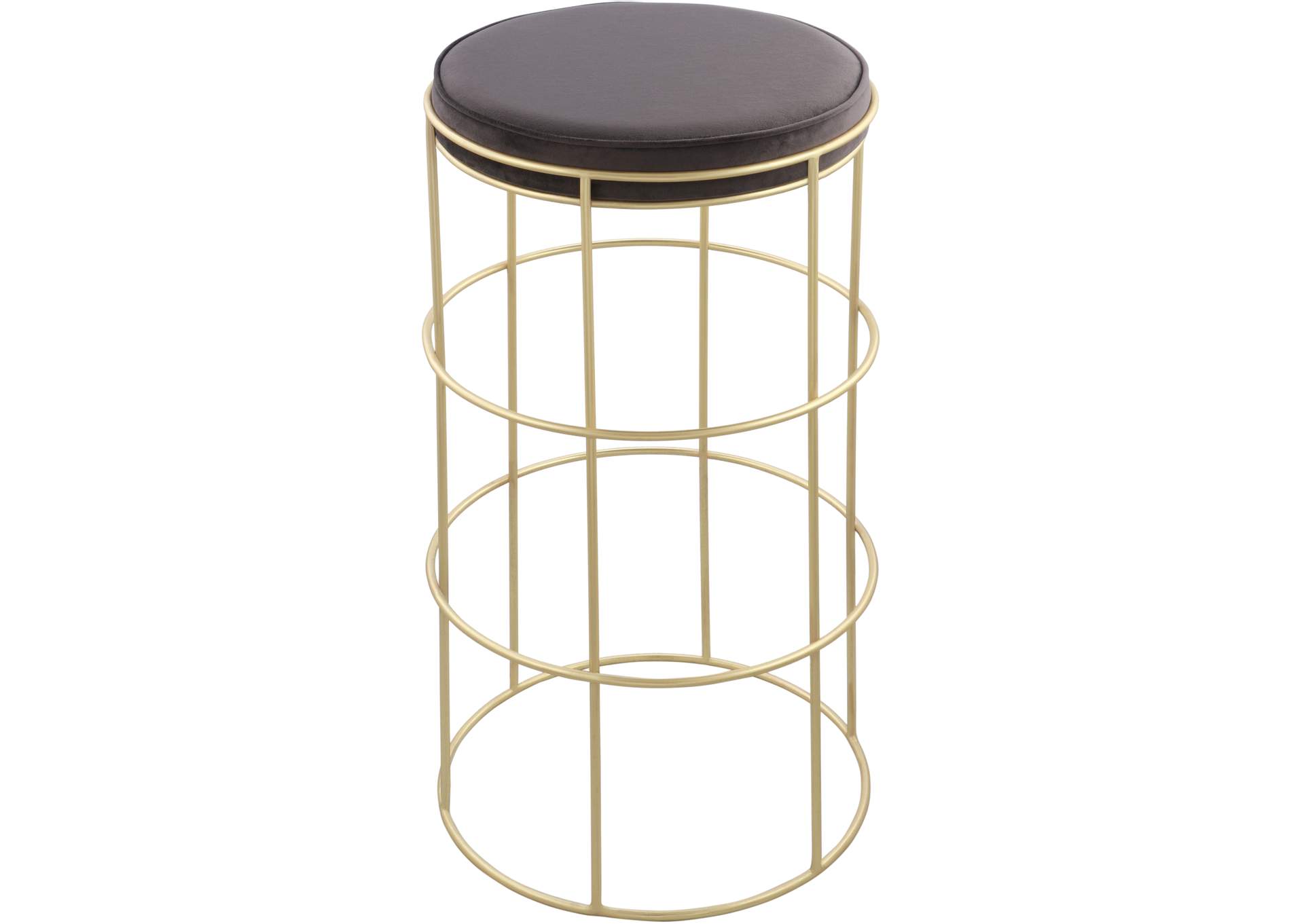 Rebar Grey Velvet Counter Stool,Meridian Furniture