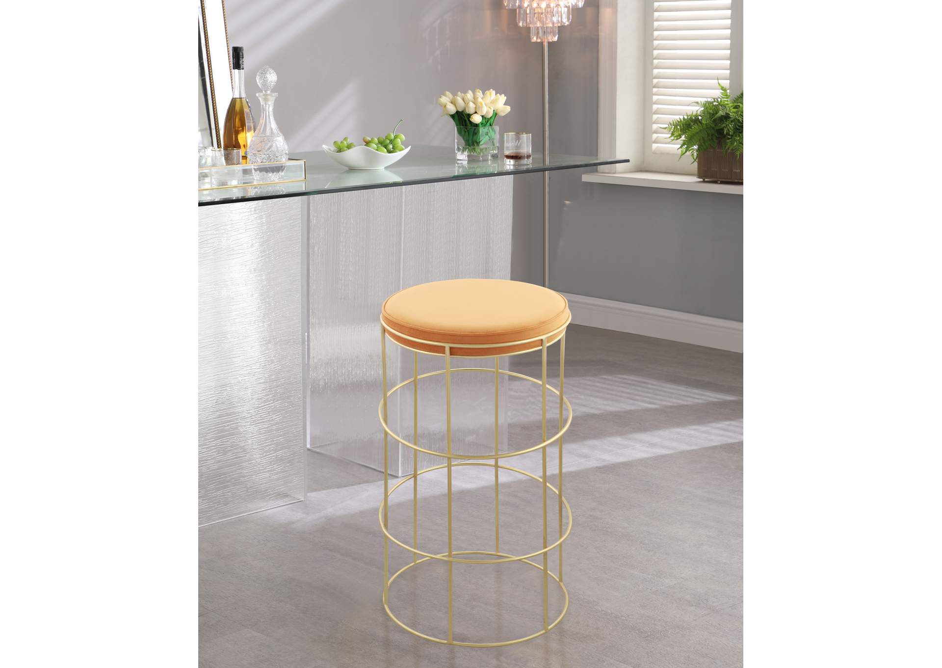 Rebar Mango Velvet Counter Stool,Meridian Furniture