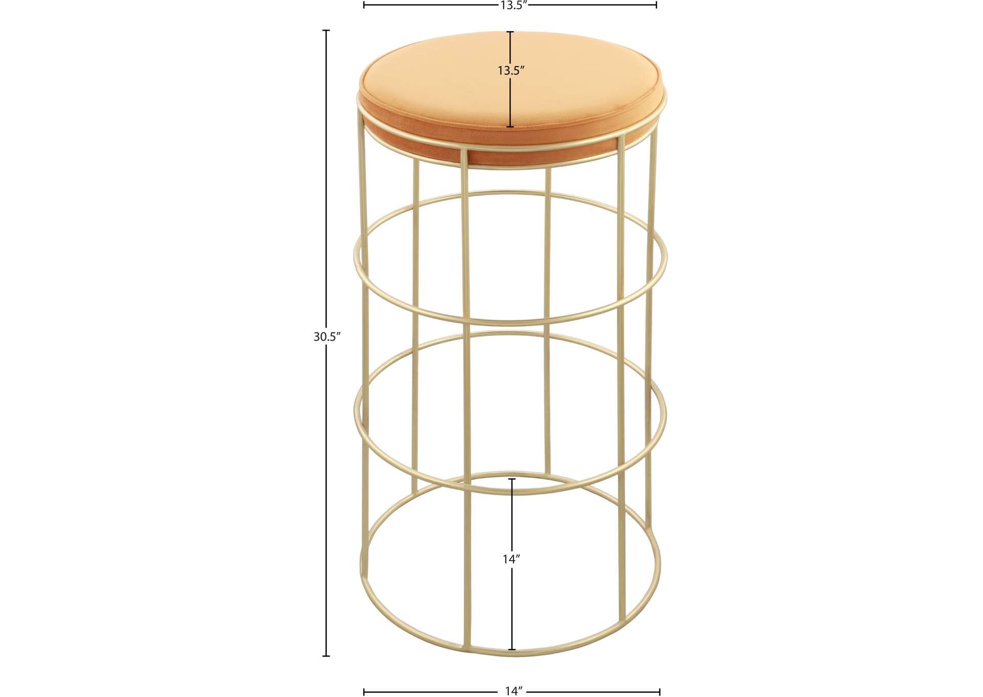 Rebar Mango Velvet Counter Stool,Meridian Furniture