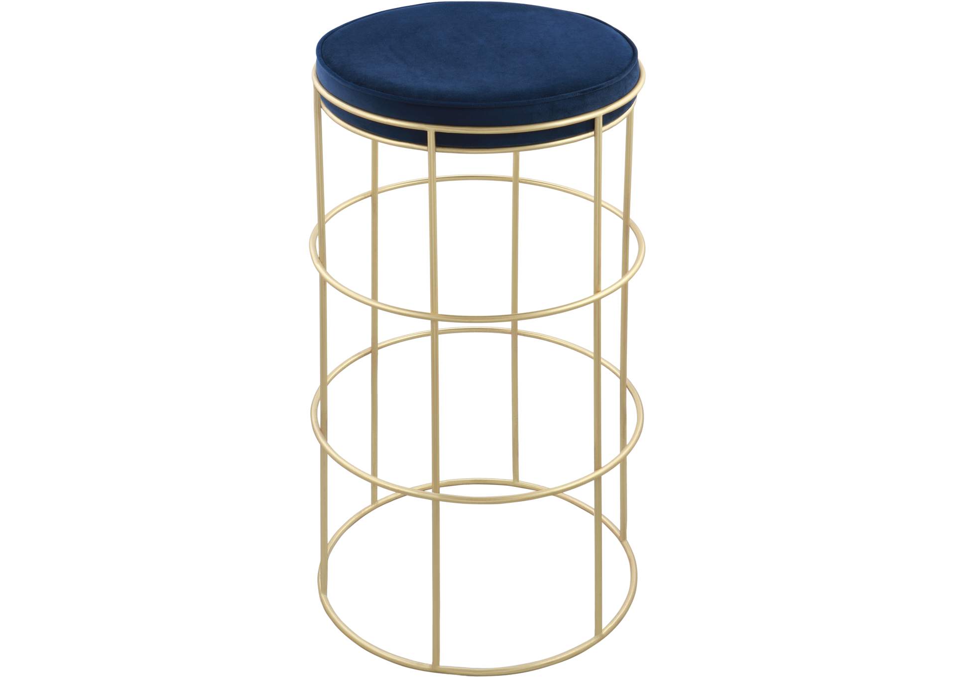 Rebar Navy Velvet Counter Stool,Meridian Furniture