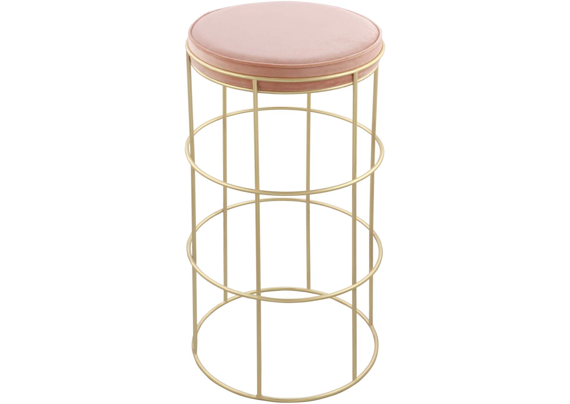 Rebar Pink Velvet Counter Stool,Meridian Furniture