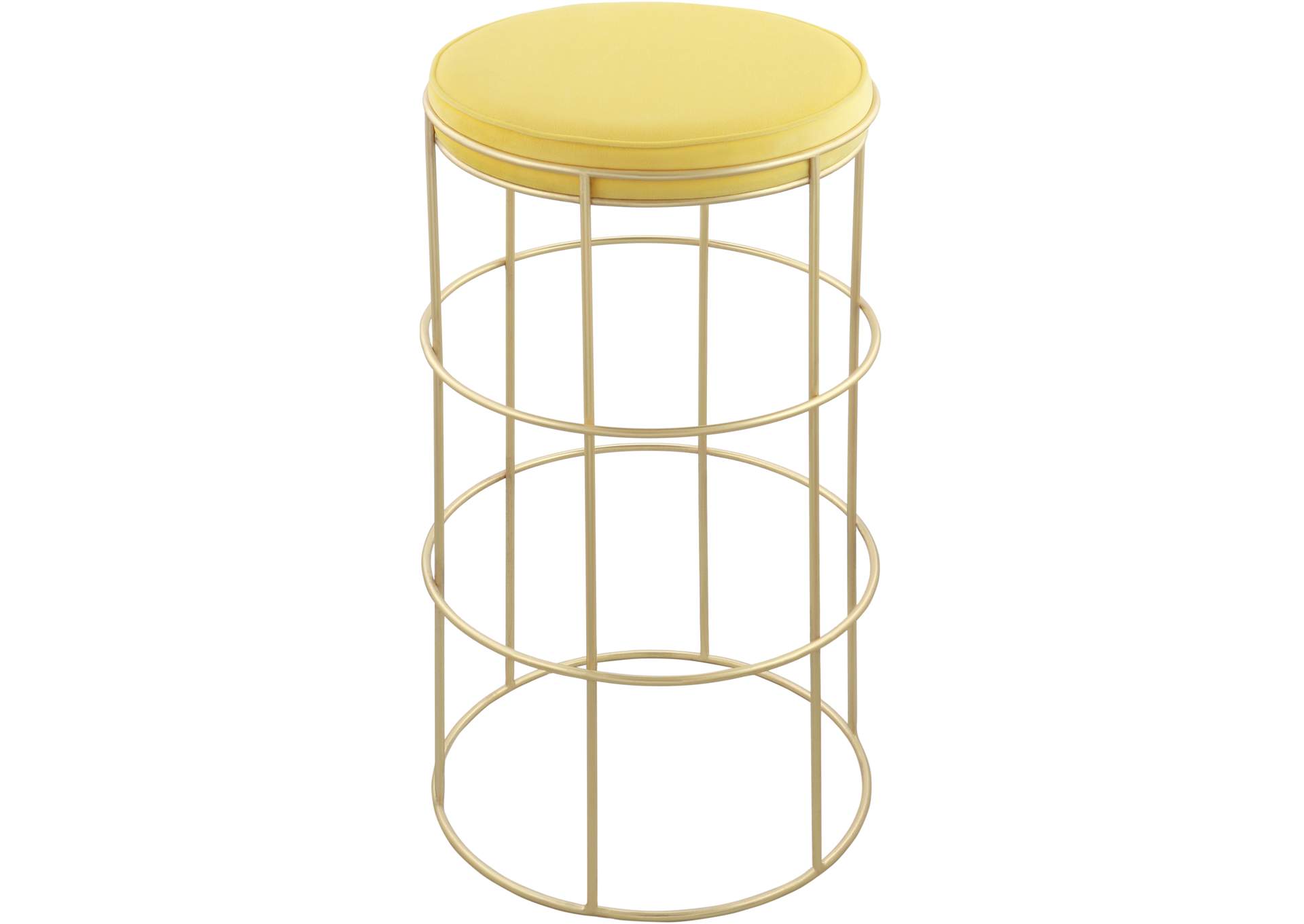 Rebar Yellow Velvet Counter Stool,Meridian Furniture