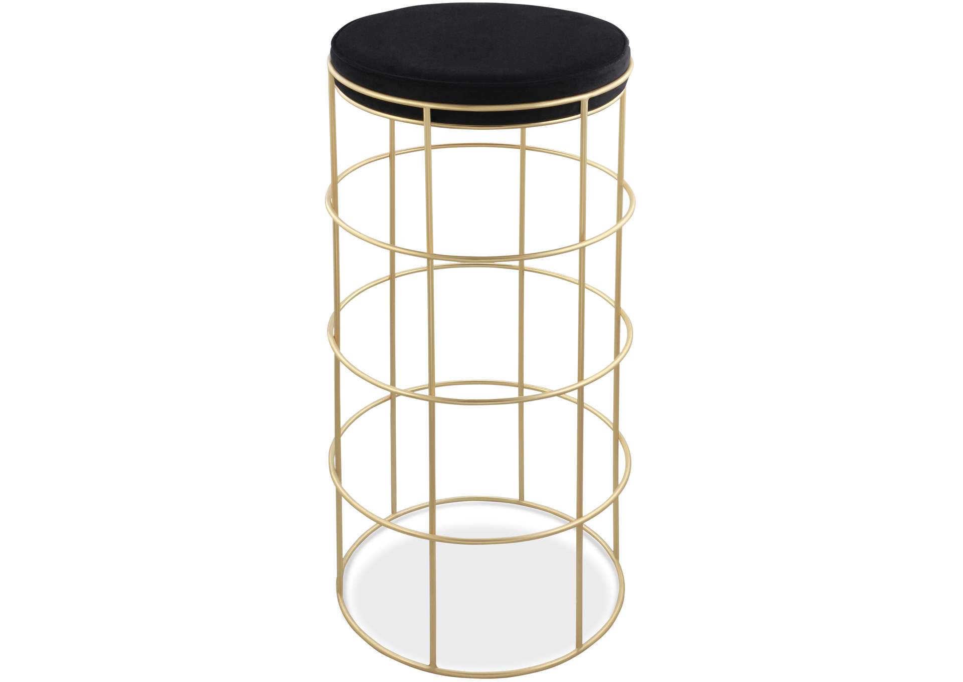 Rebar Black Velvet Bar Stool,Meridian Furniture