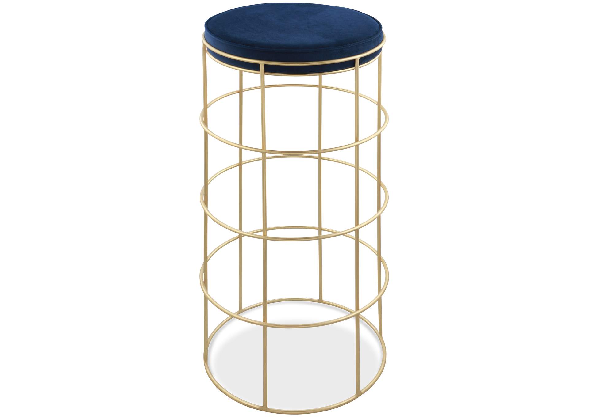 Rebar Navy Velvet Bar Stool,Meridian Furniture