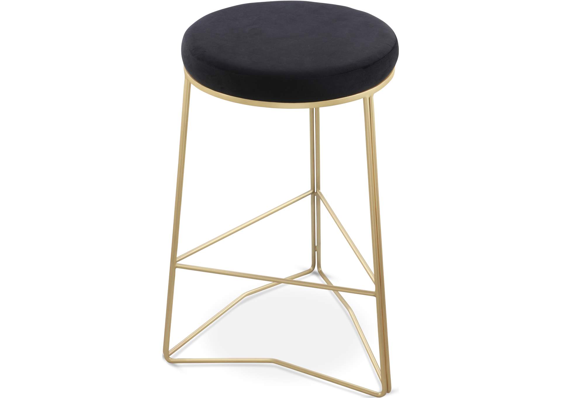 Tres Black Velvet Counter Stool,Meridian Furniture