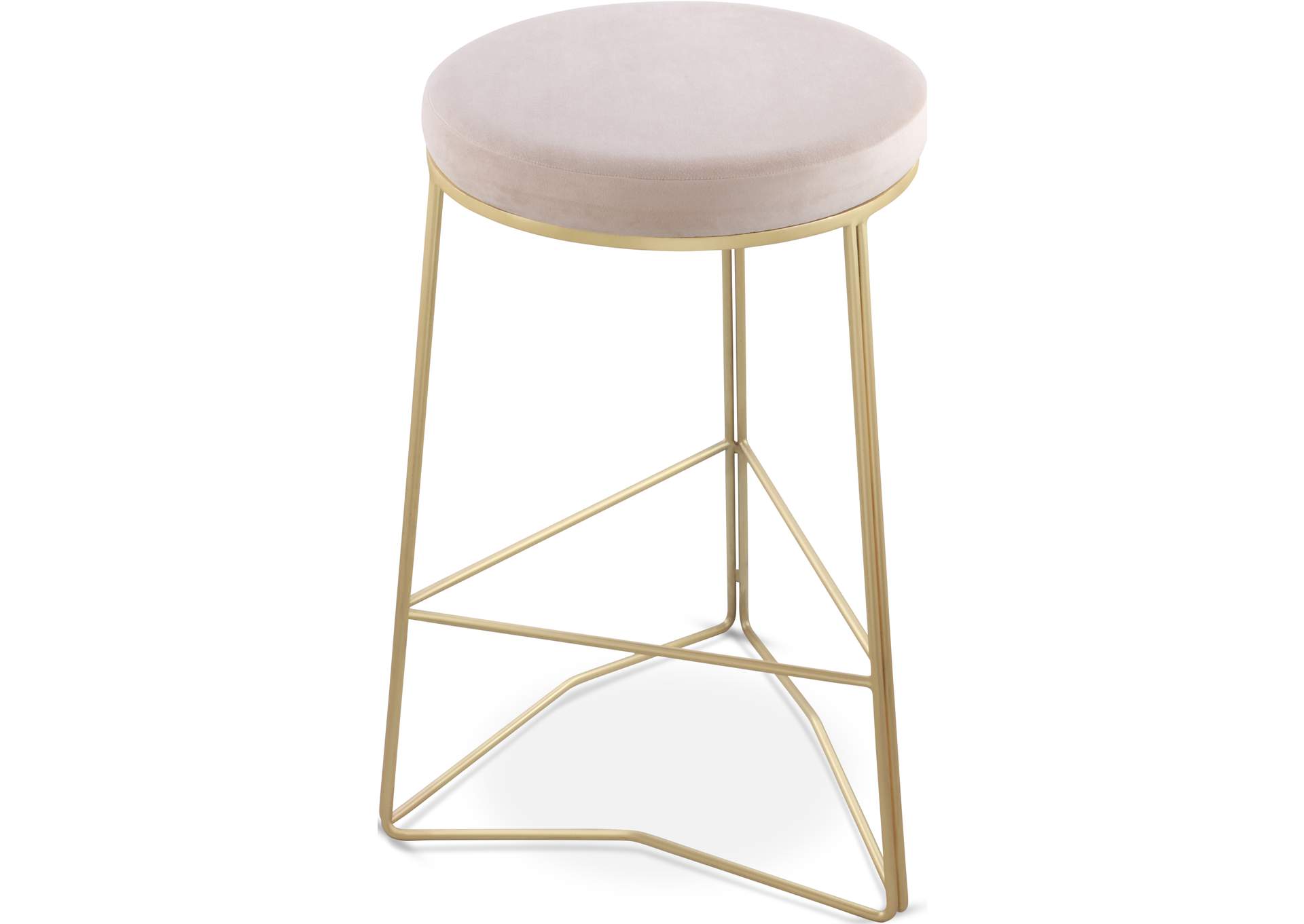 Tres Cream Velvet Counter Stool,Meridian Furniture