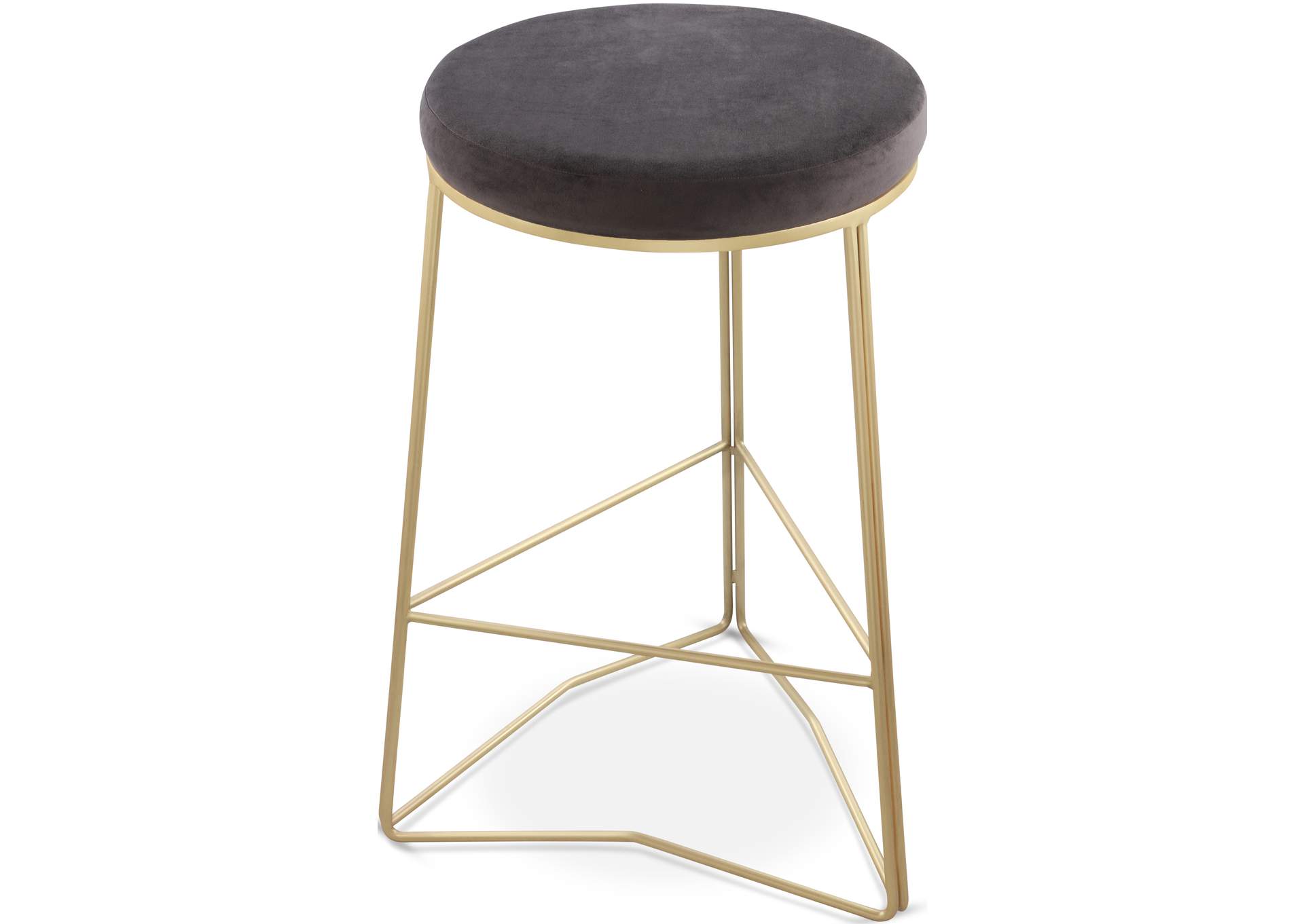 Tres Grey Velvet Counter Stool,Meridian Furniture