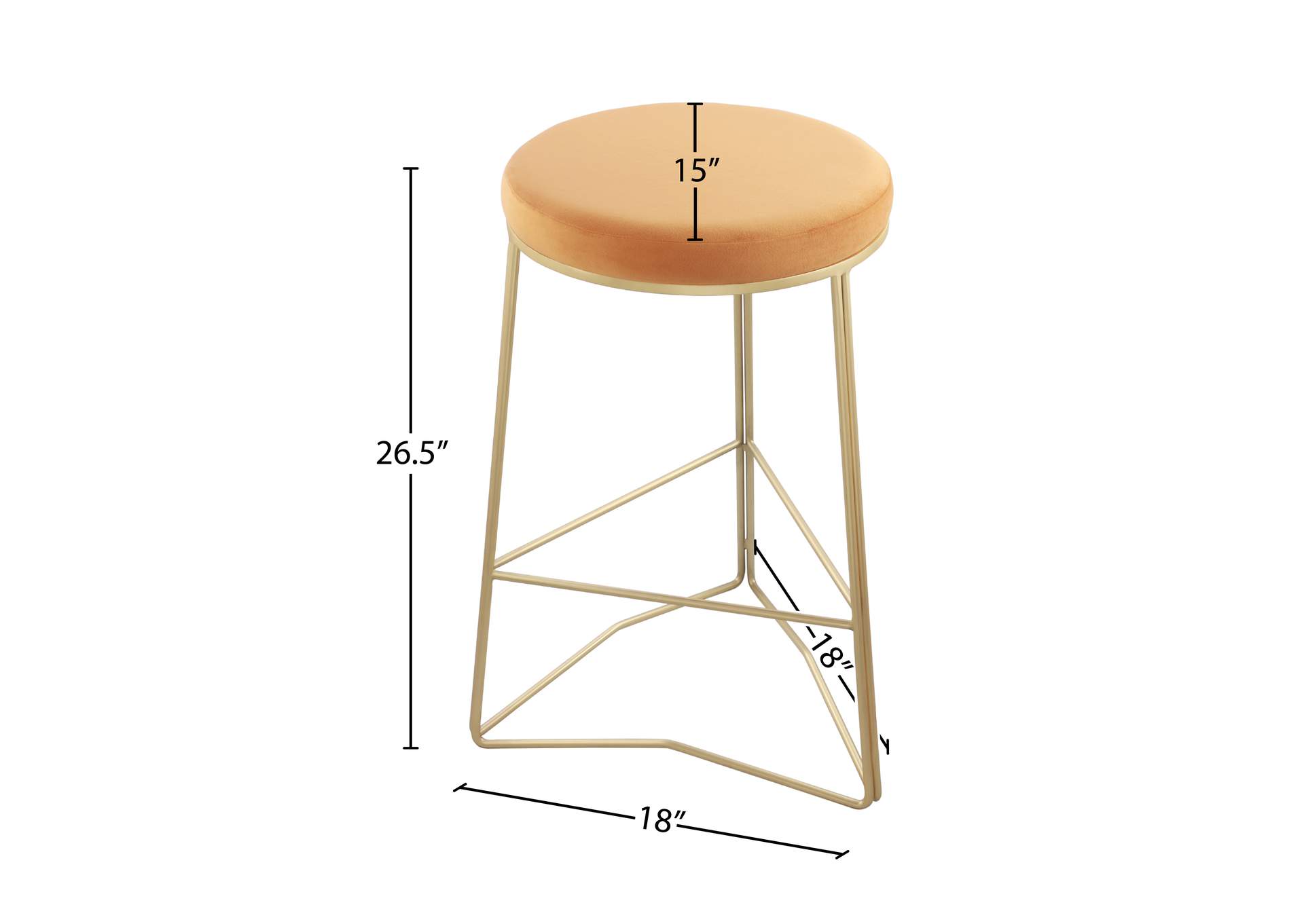 Tres Mango Velvet Counter Stool,Meridian Furniture