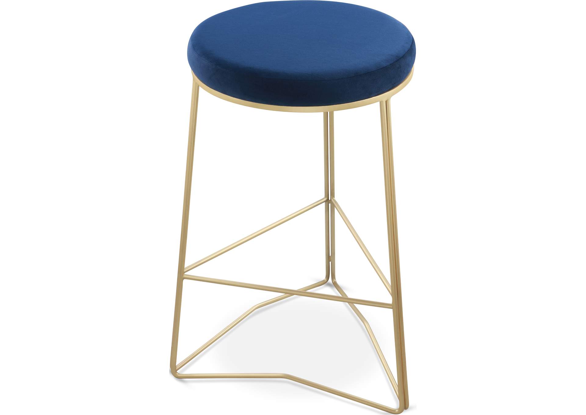 Tres Navy Velvet Counter Stool,Meridian Furniture