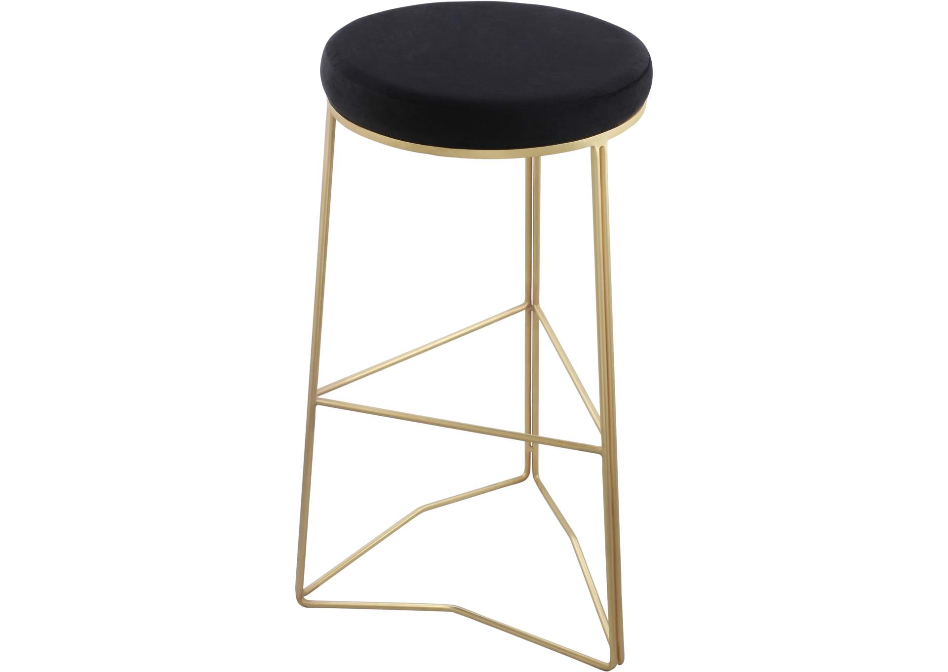 Tres Black Velvet Bar Stool,Meridian Furniture