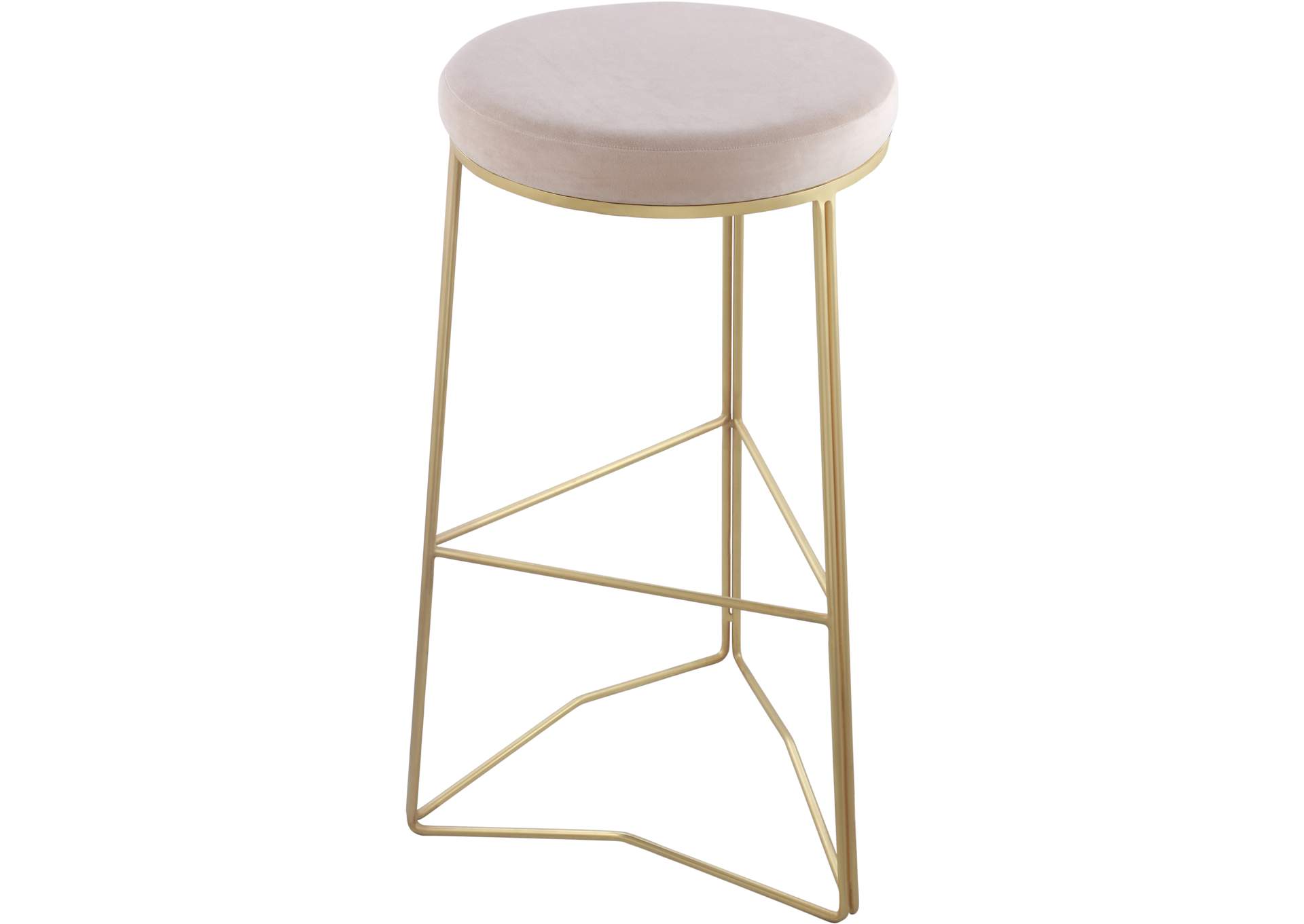 Tres Cream Velvet Bar Stool,Meridian Furniture