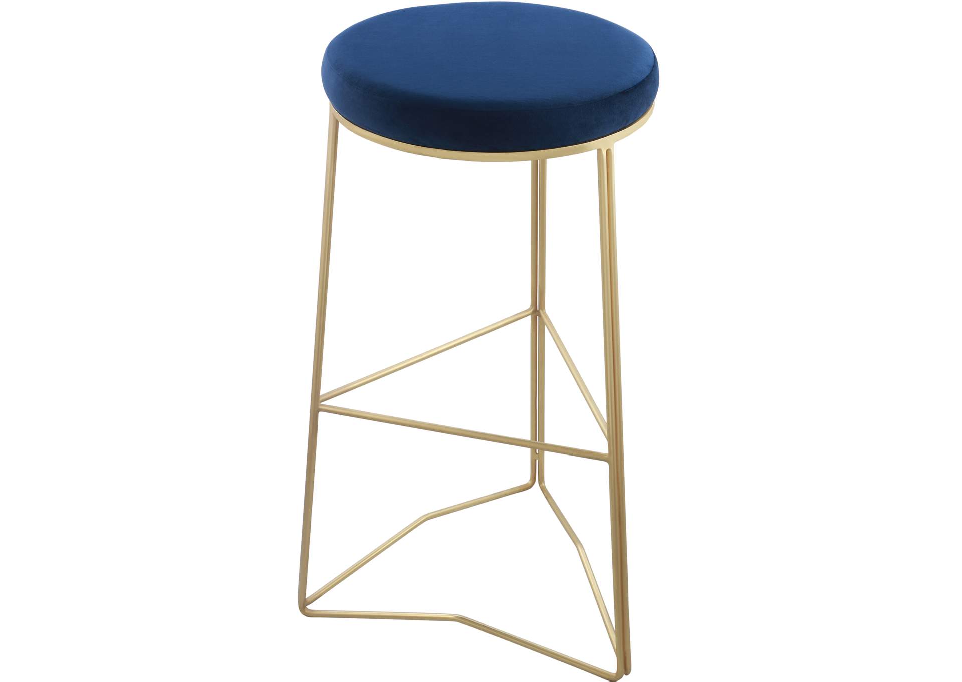 Tres Navy Velvet Bar Stool,Meridian Furniture