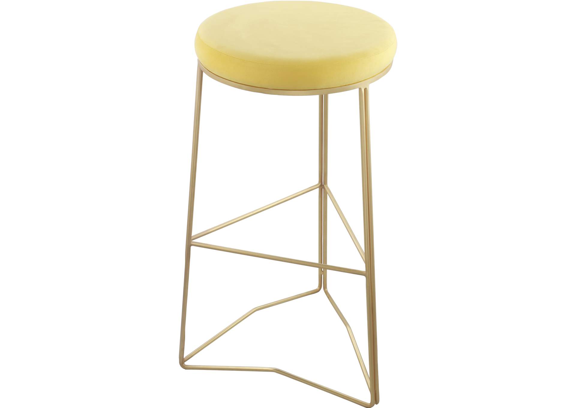 Tres Yellow Velvet Bar Stool,Meridian Furniture