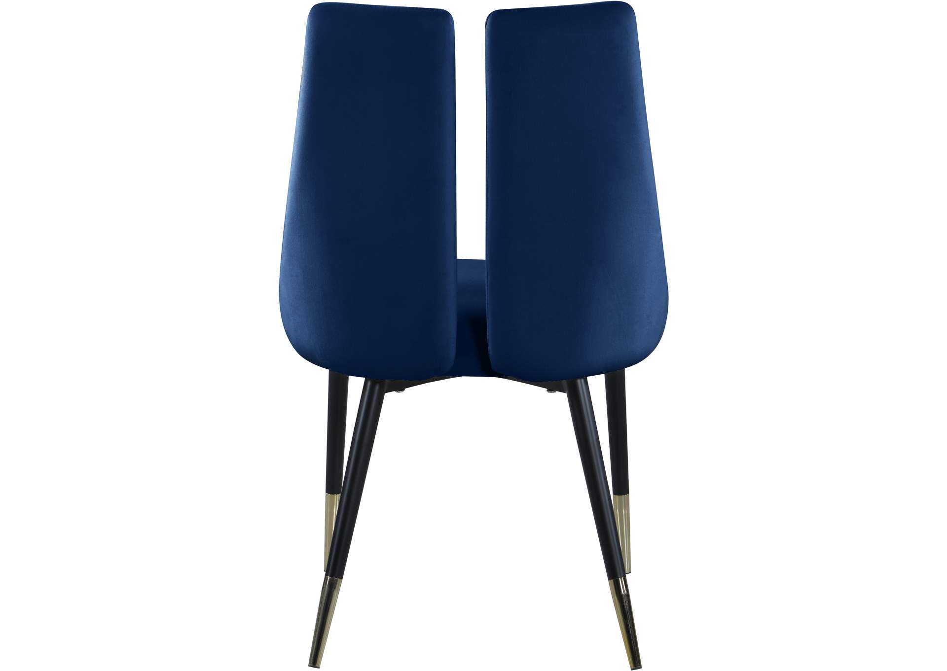 Sleek Navy Velvet Dining Chair Set of 2,Meridian Furniture