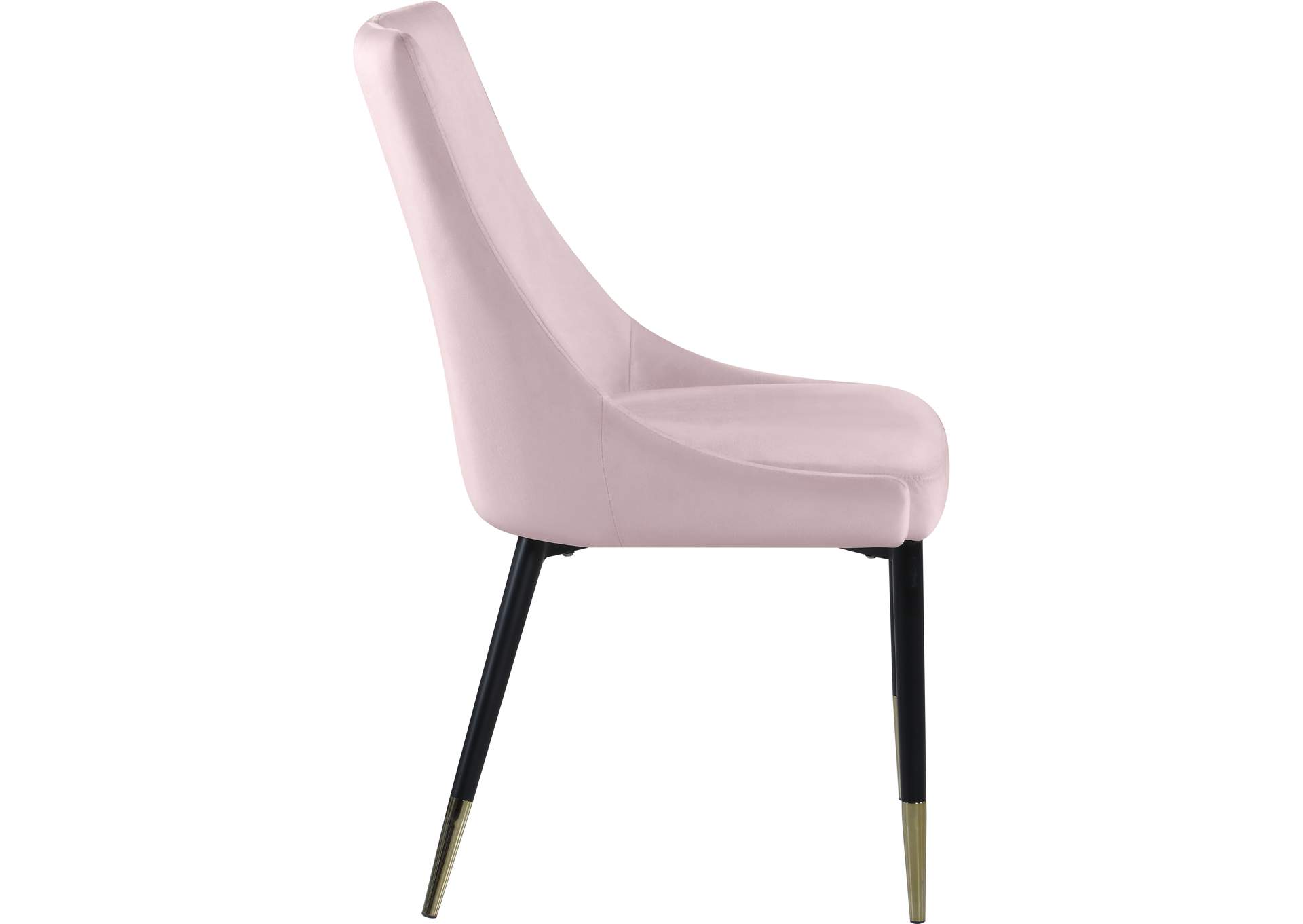 Sleek Pink Velvet Dining Chair Set of 2,Meridian Furniture