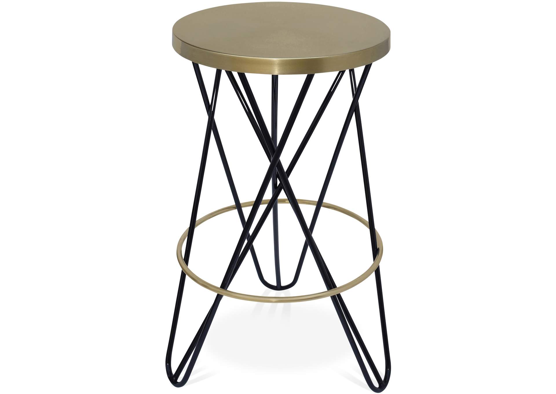 Mercury Black Iron Counter Stool,Meridian Furniture