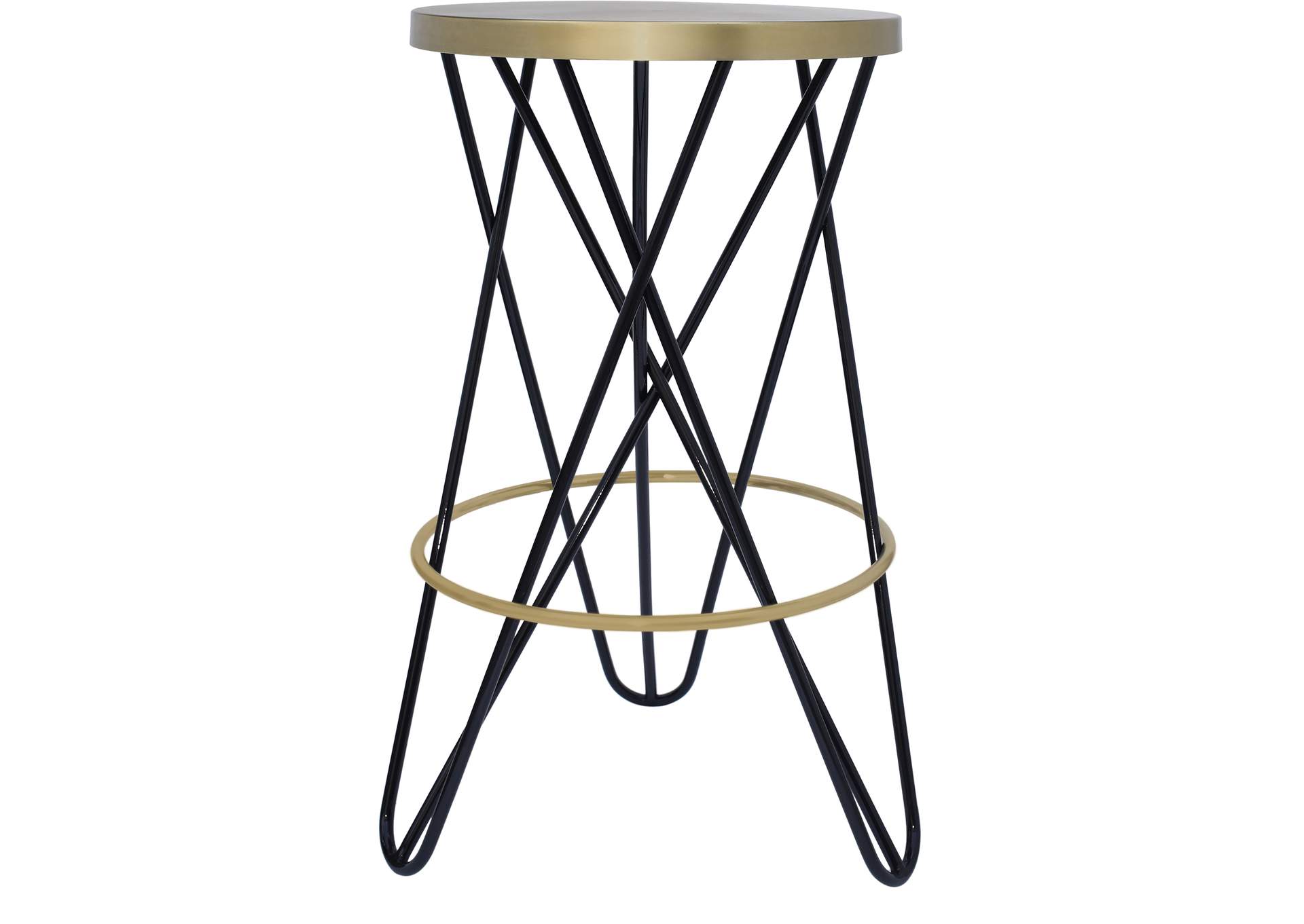 Mercury Black Iron Counter Stool,Meridian Furniture