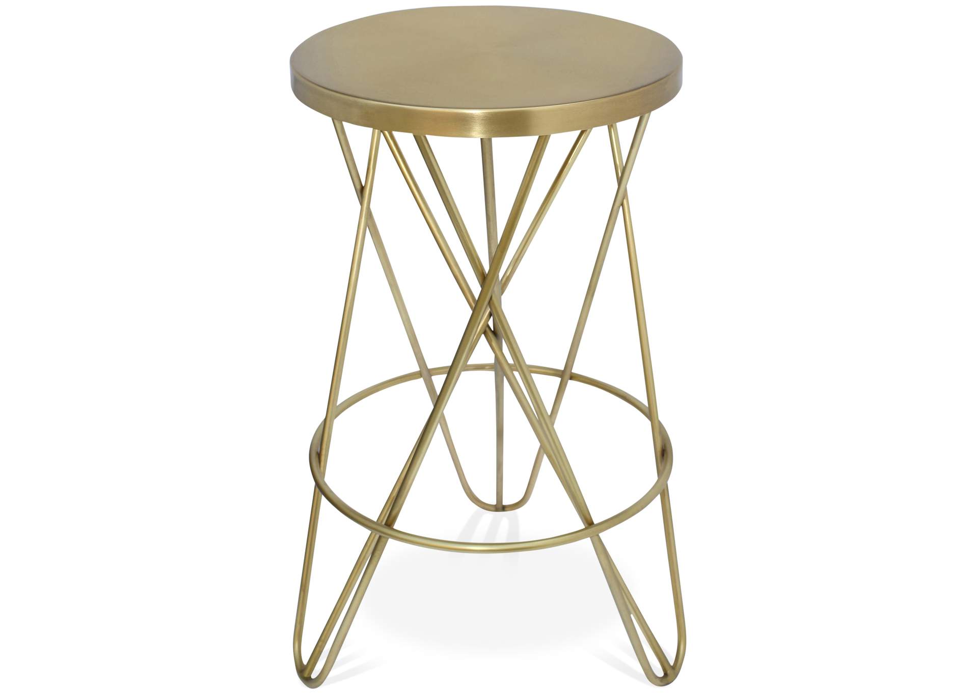 Mercury Gold Iron Counter Stool,Meridian Furniture