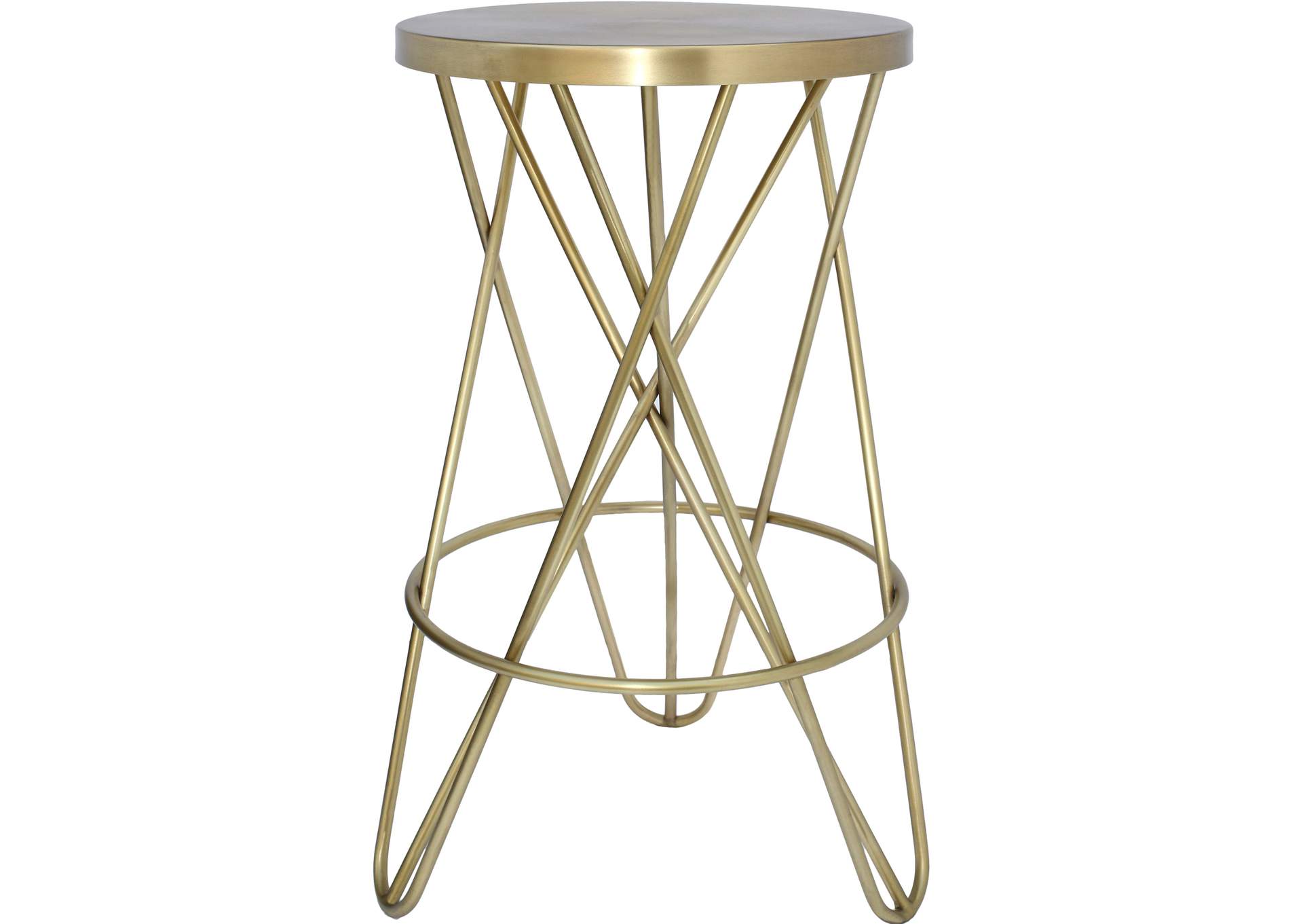 Mercury Gold Iron Counter Stool,Meridian Furniture