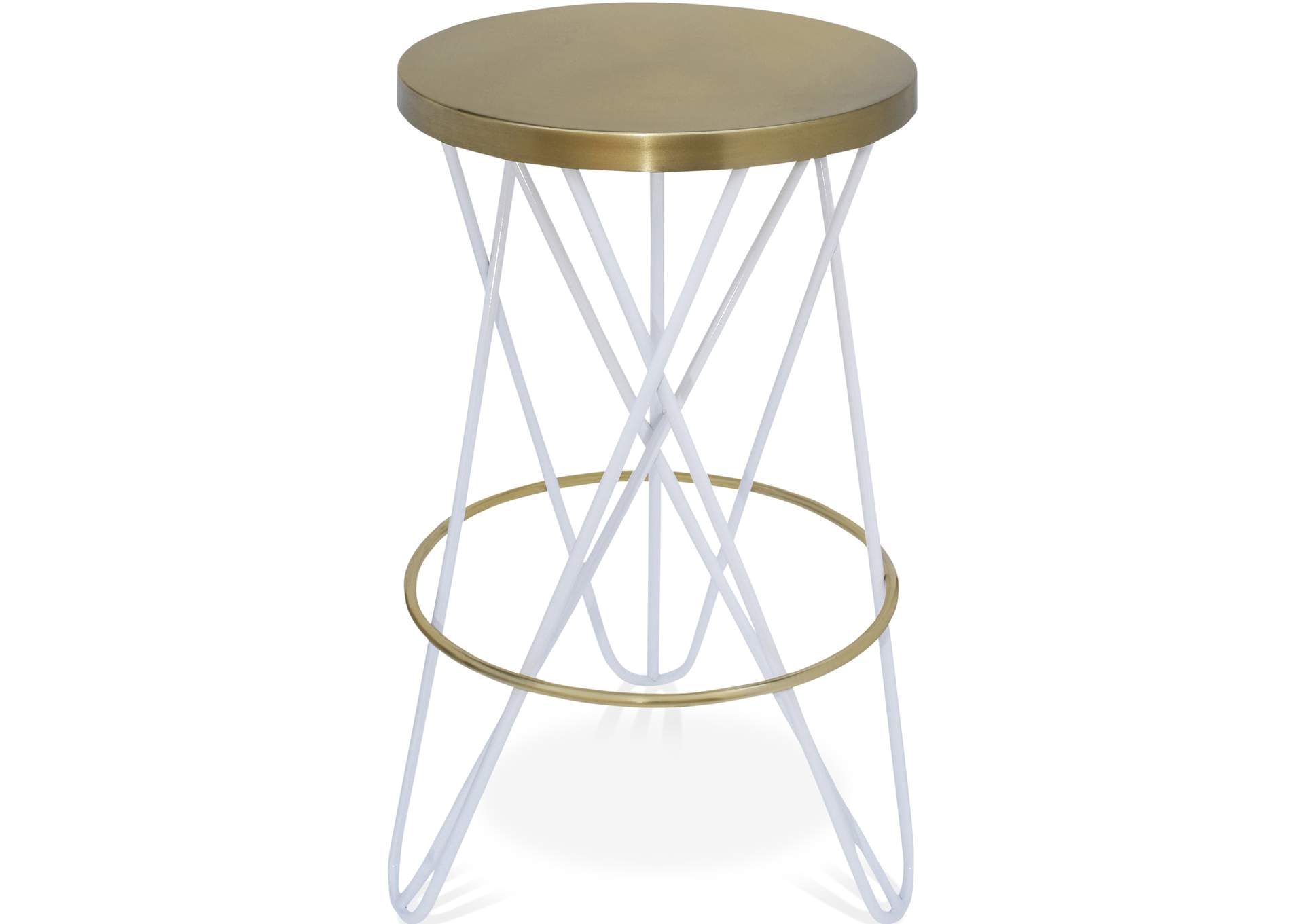 Mercury White Iron Counter Stool,Meridian Furniture