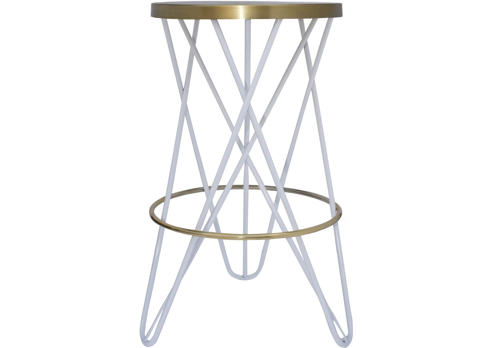 Mercury White Iron Counter Stool,Meridian Furniture