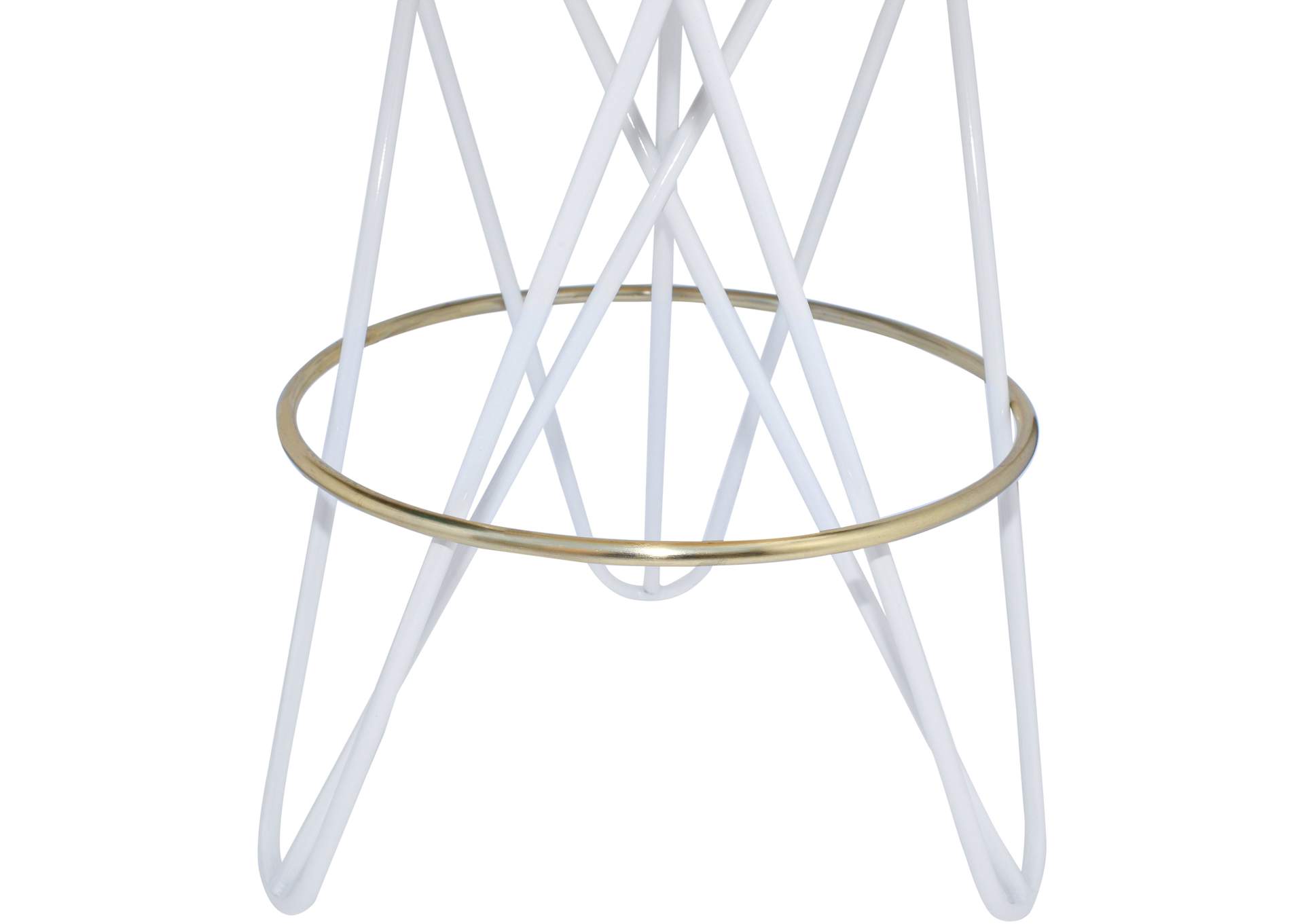 Mercury White Iron Counter Stool,Meridian Furniture