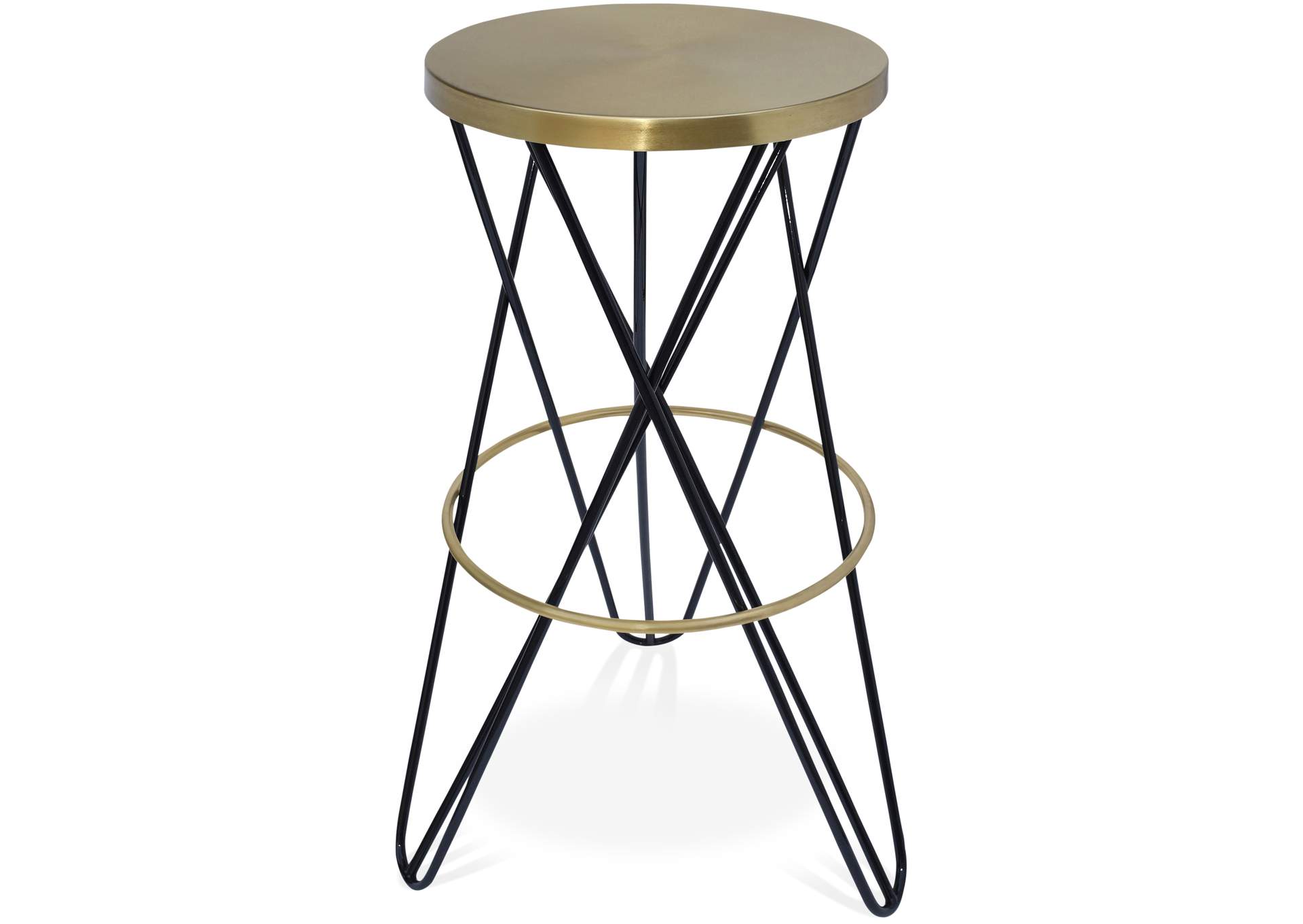 Mercury Black Iron Bar Stool,Meridian Furniture