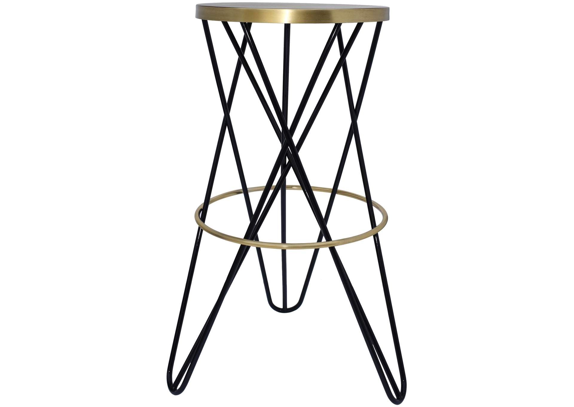 Mercury Black Iron Bar Stool,Meridian Furniture