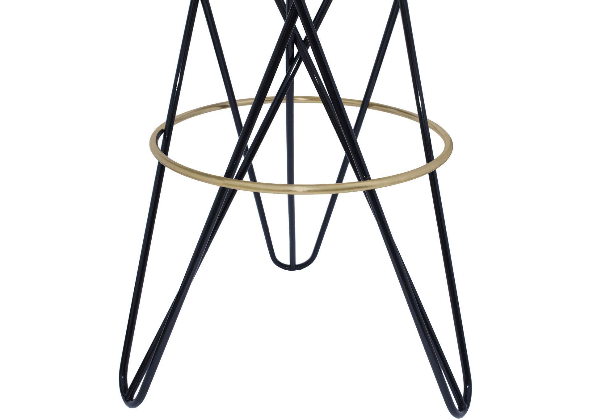 Mercury Black Iron Bar Stool,Meridian Furniture