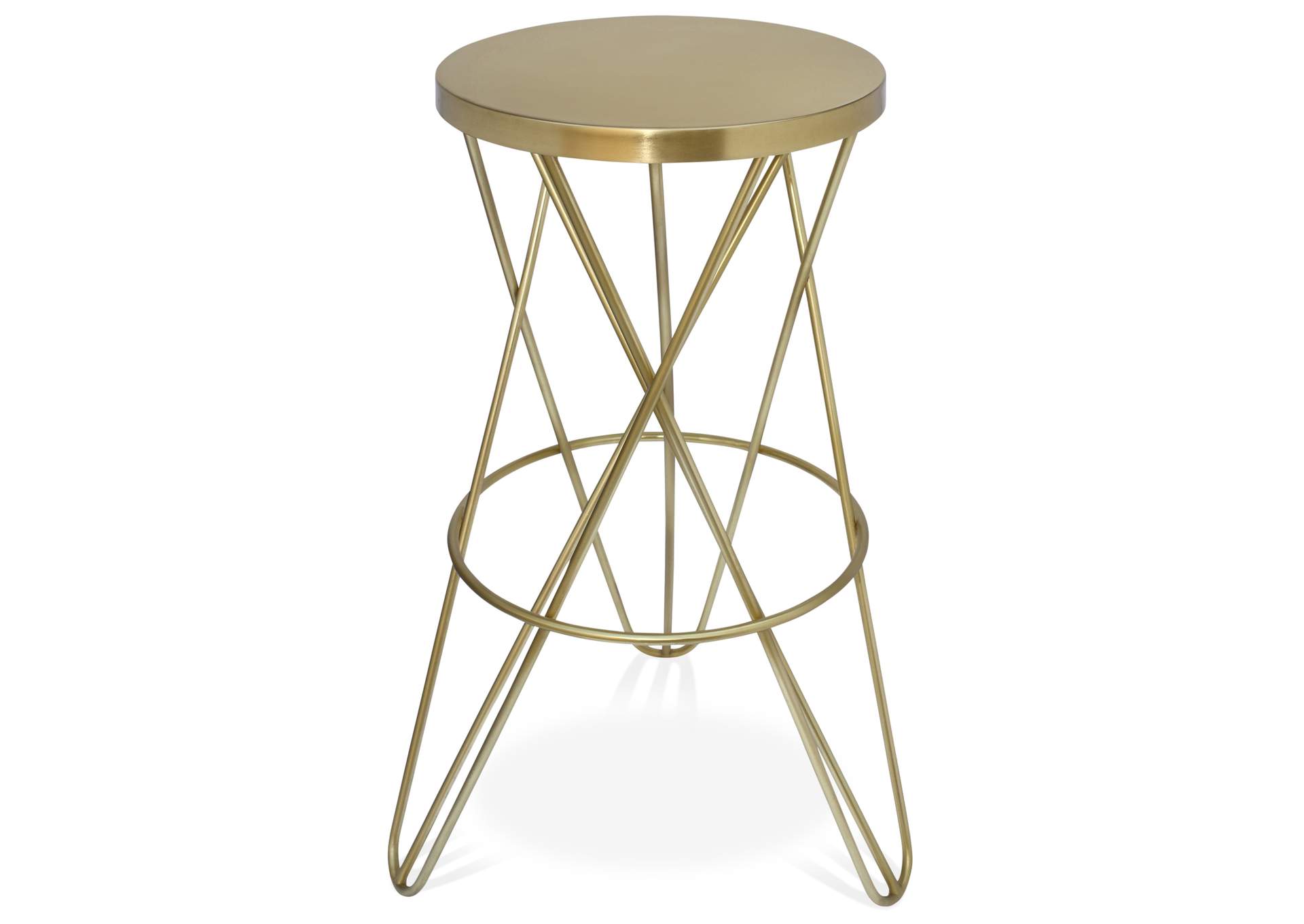 Mercury Gold Iron Bar Stool,Meridian Furniture