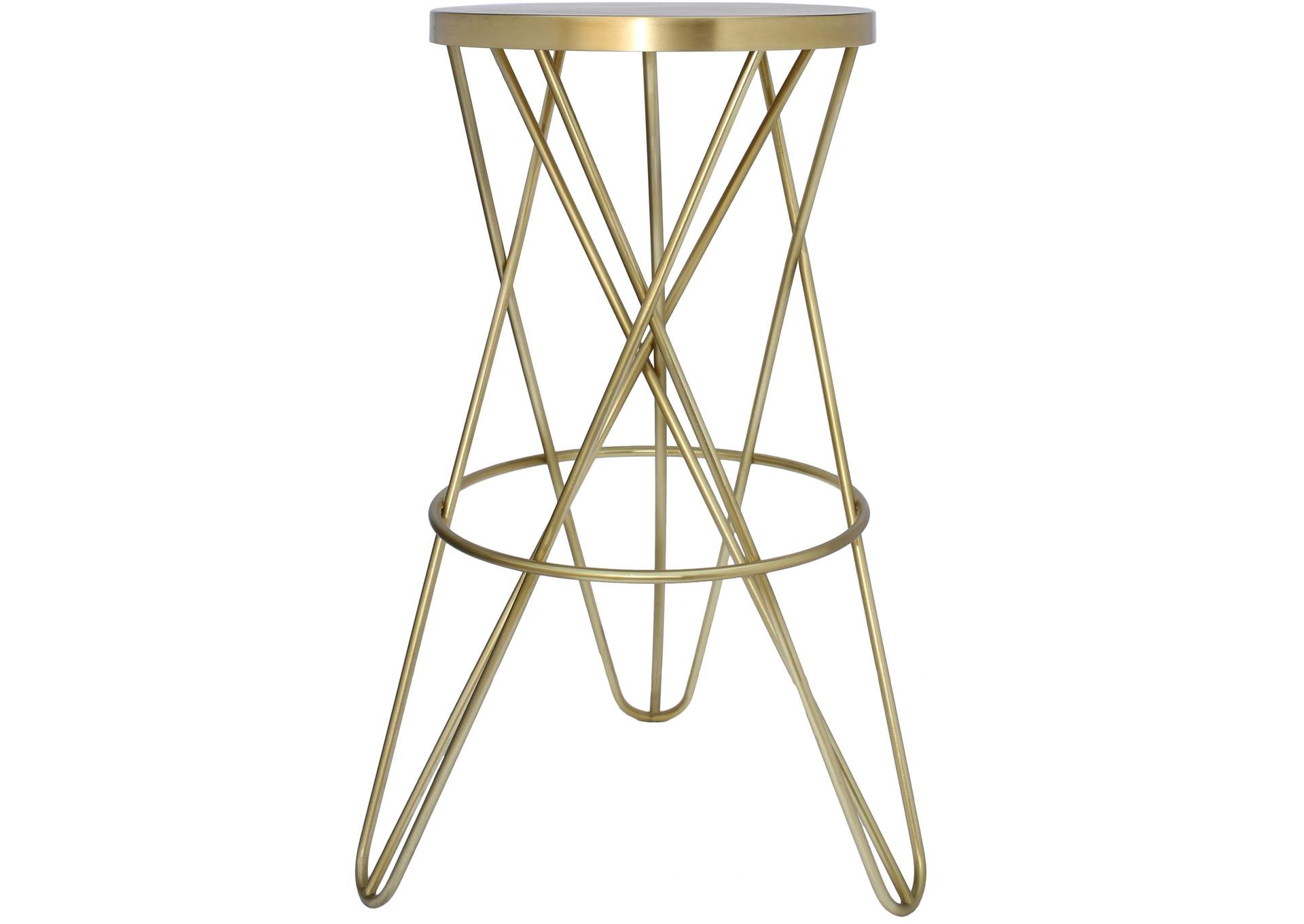 Mercury Gold Iron Bar Stool,Meridian Furniture