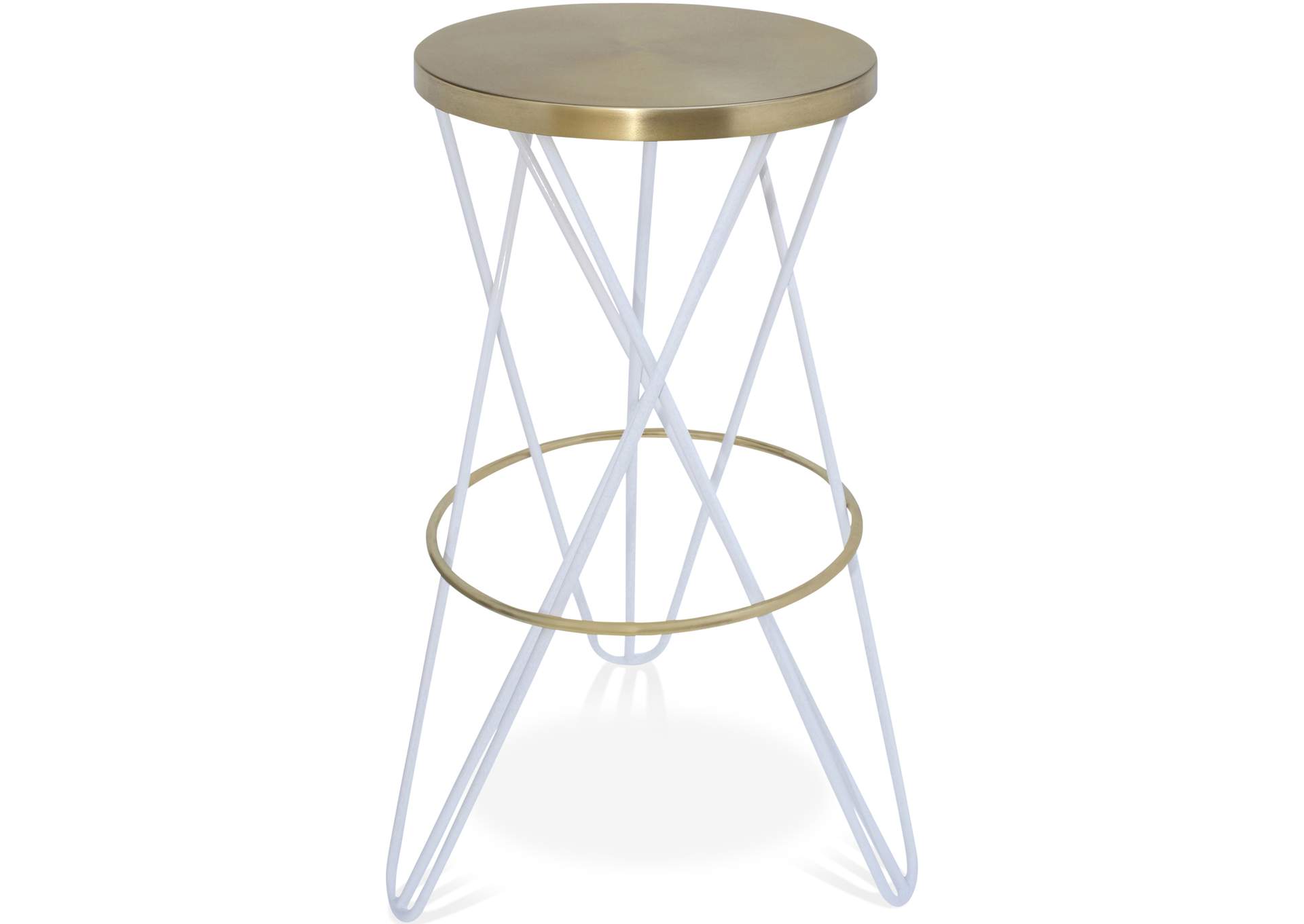 Mercury White Iron Bar Stool,Meridian Furniture