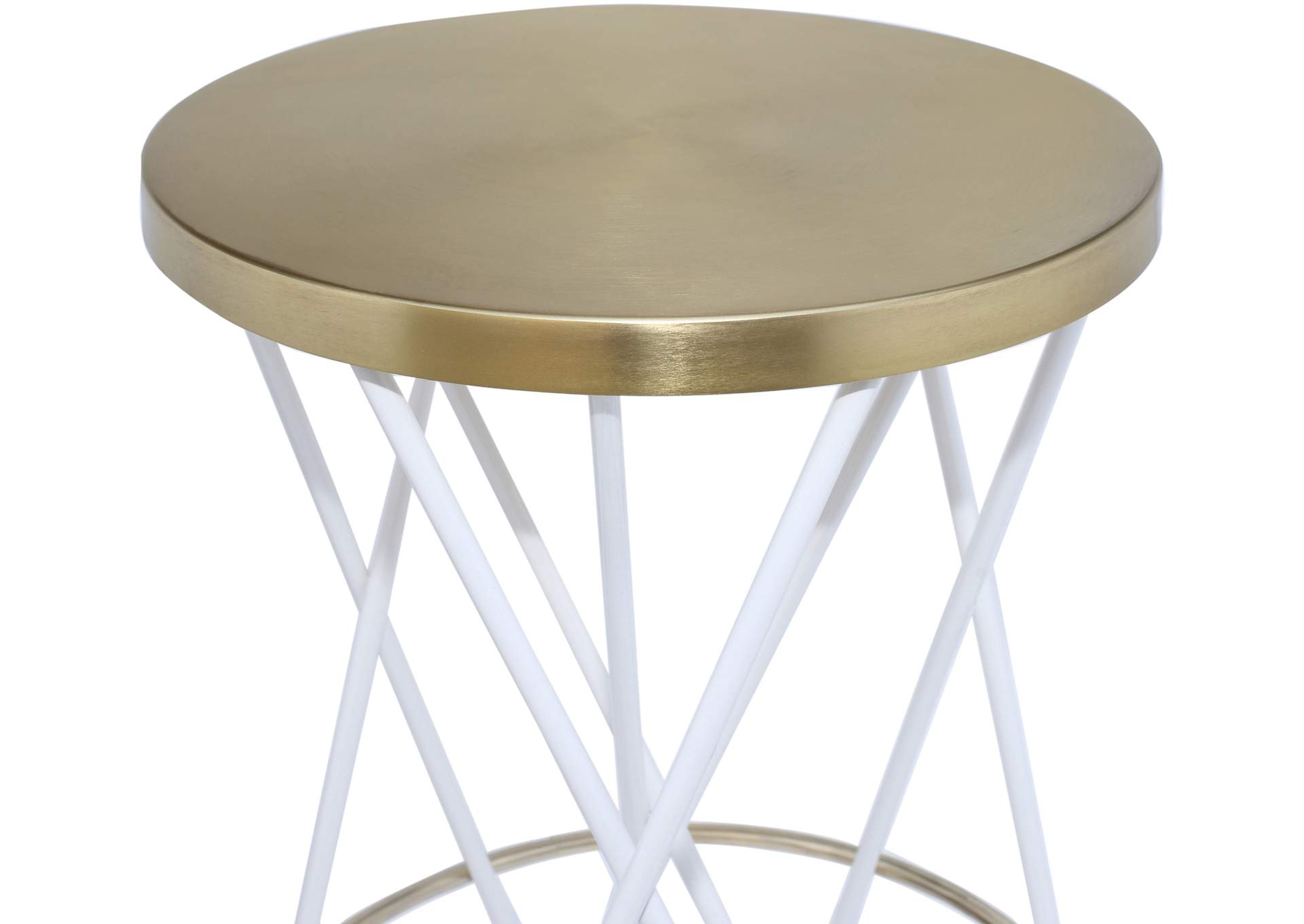 Mercury White Iron Bar Stool,Meridian Furniture