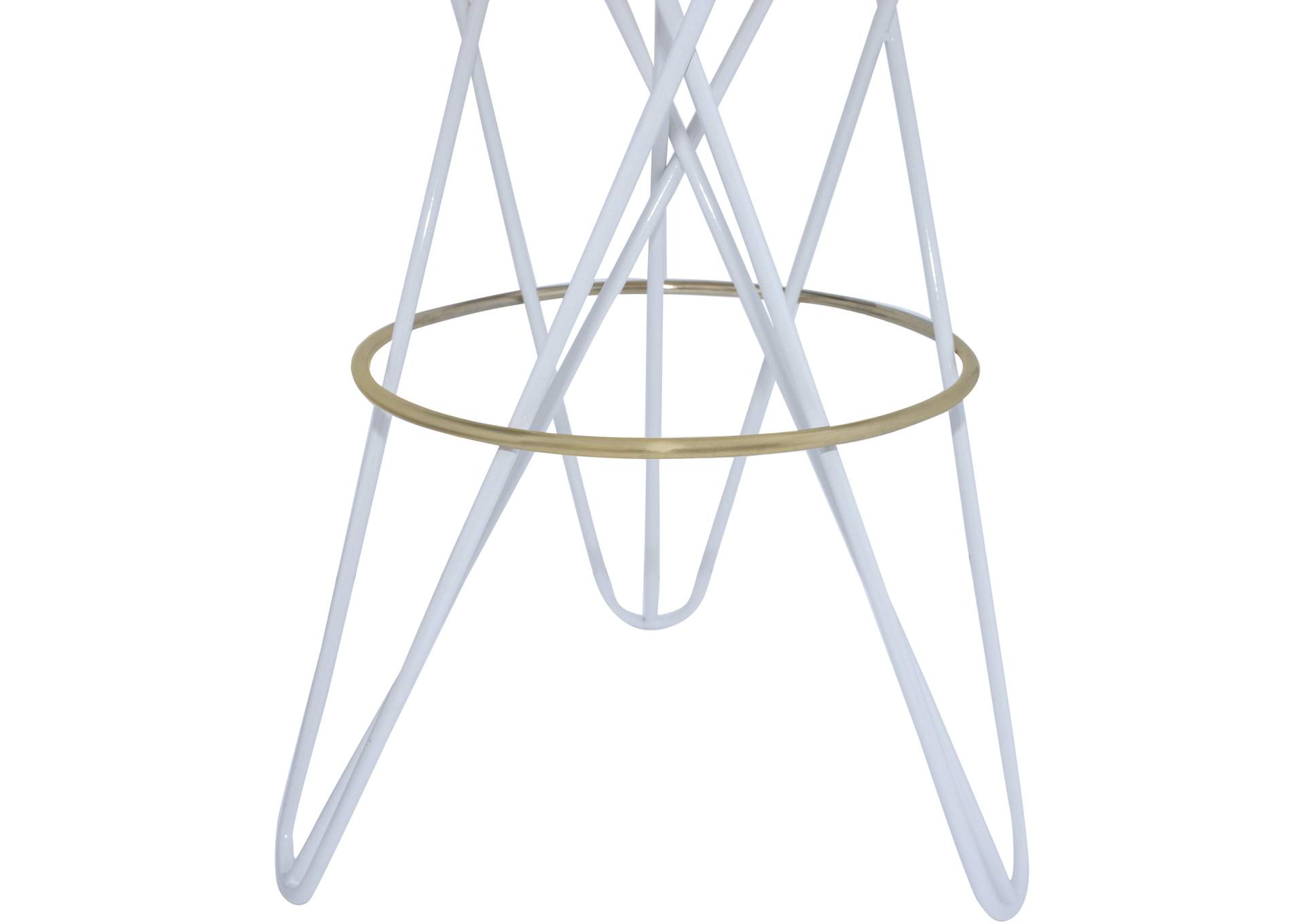 Mercury White Iron Bar Stool,Meridian Furniture