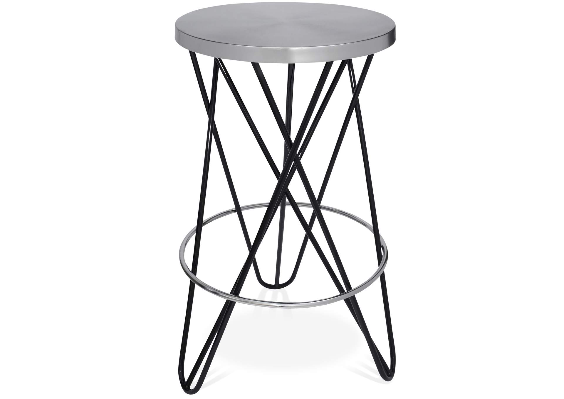 Mercury Black Iron Counter Stool,Meridian Furniture