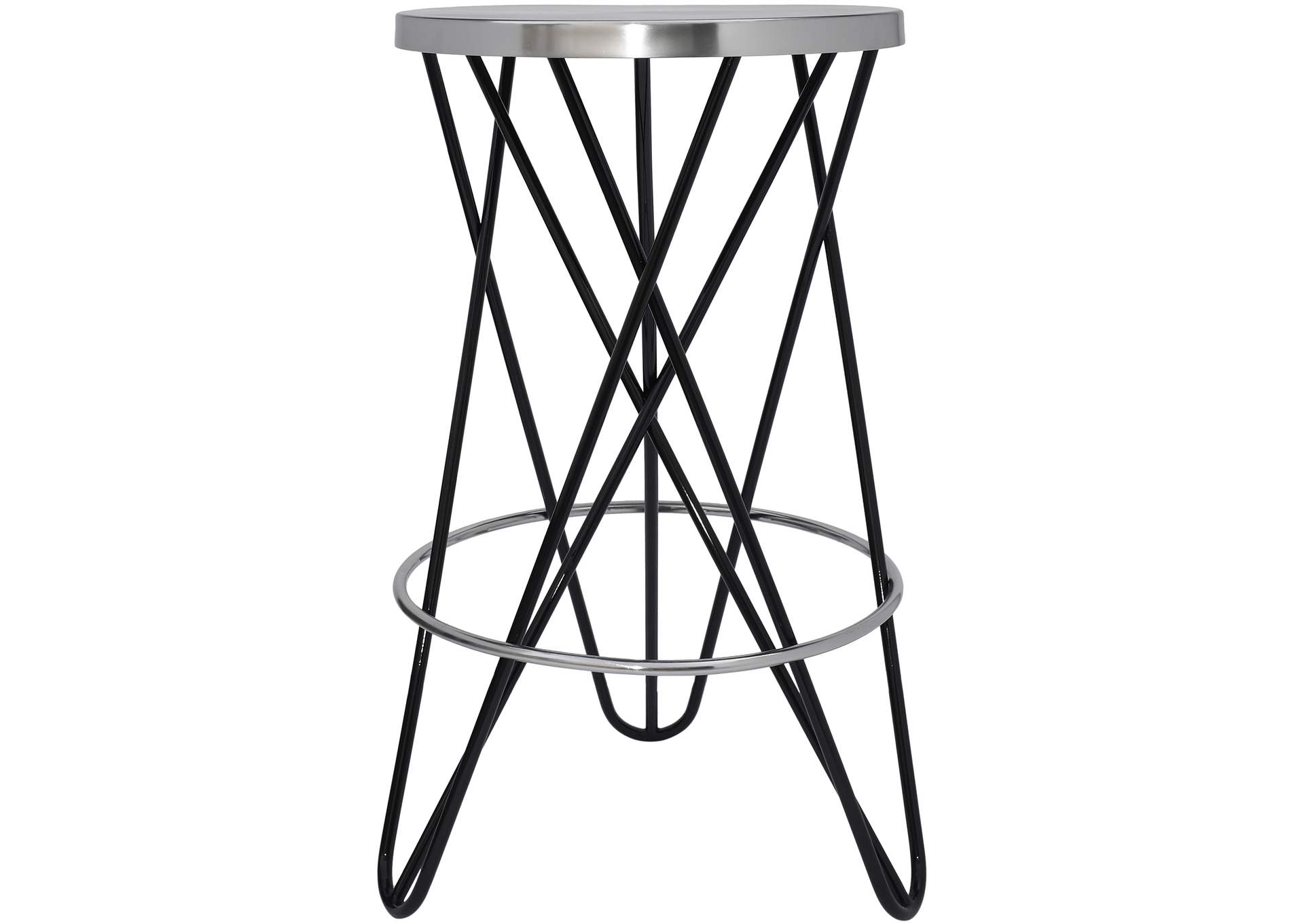 Mercury Black Iron Counter Stool,Meridian Furniture