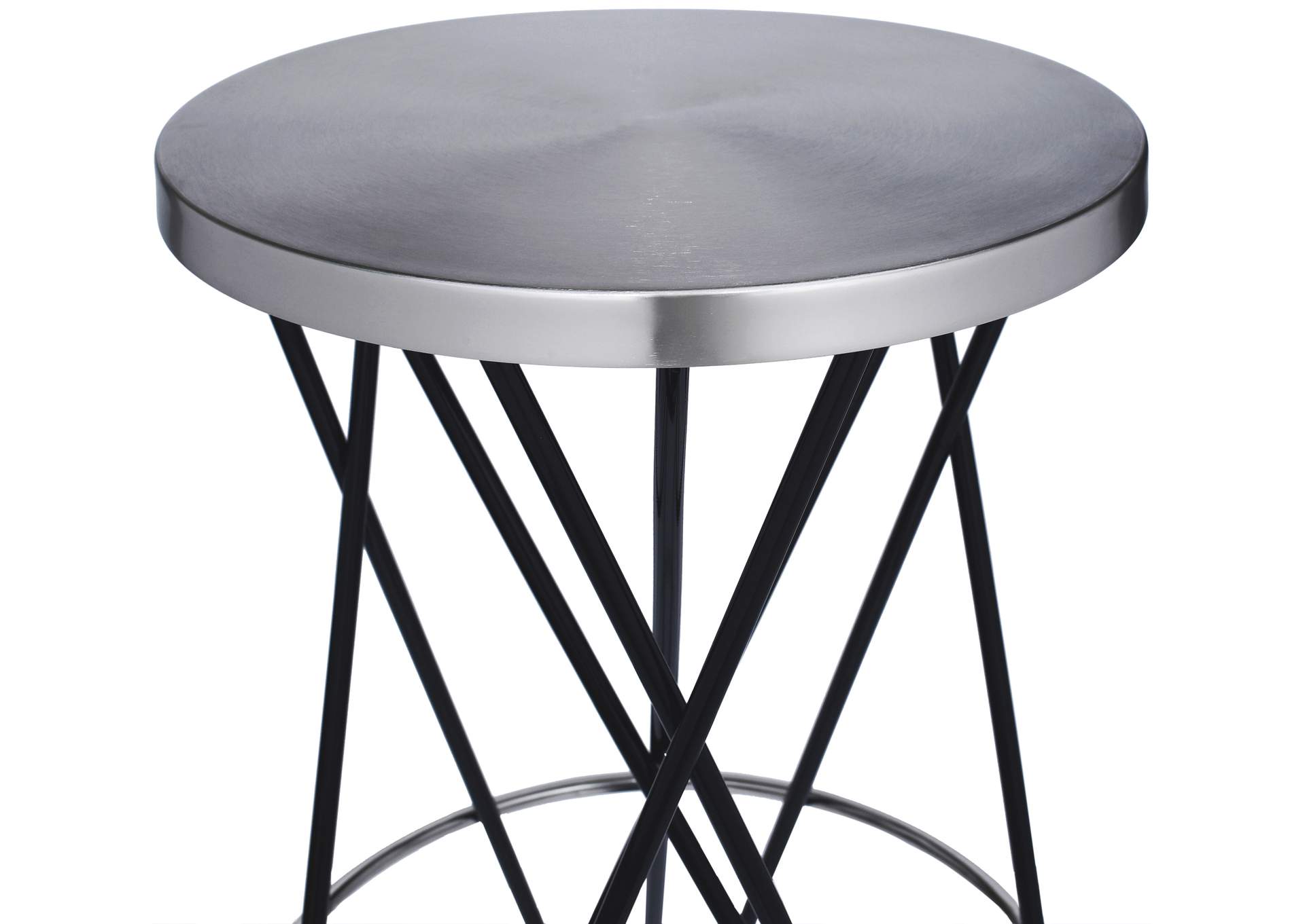 Mercury Black Iron Counter Stool,Meridian Furniture