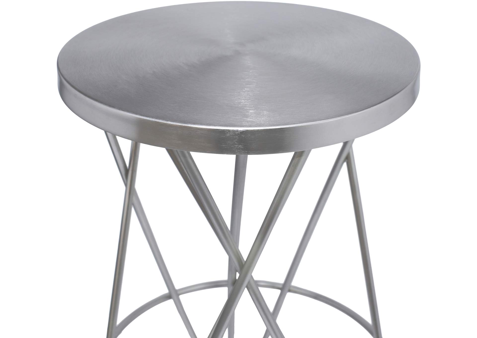 Mercury Silver Iron Counter Stool,Meridian Furniture