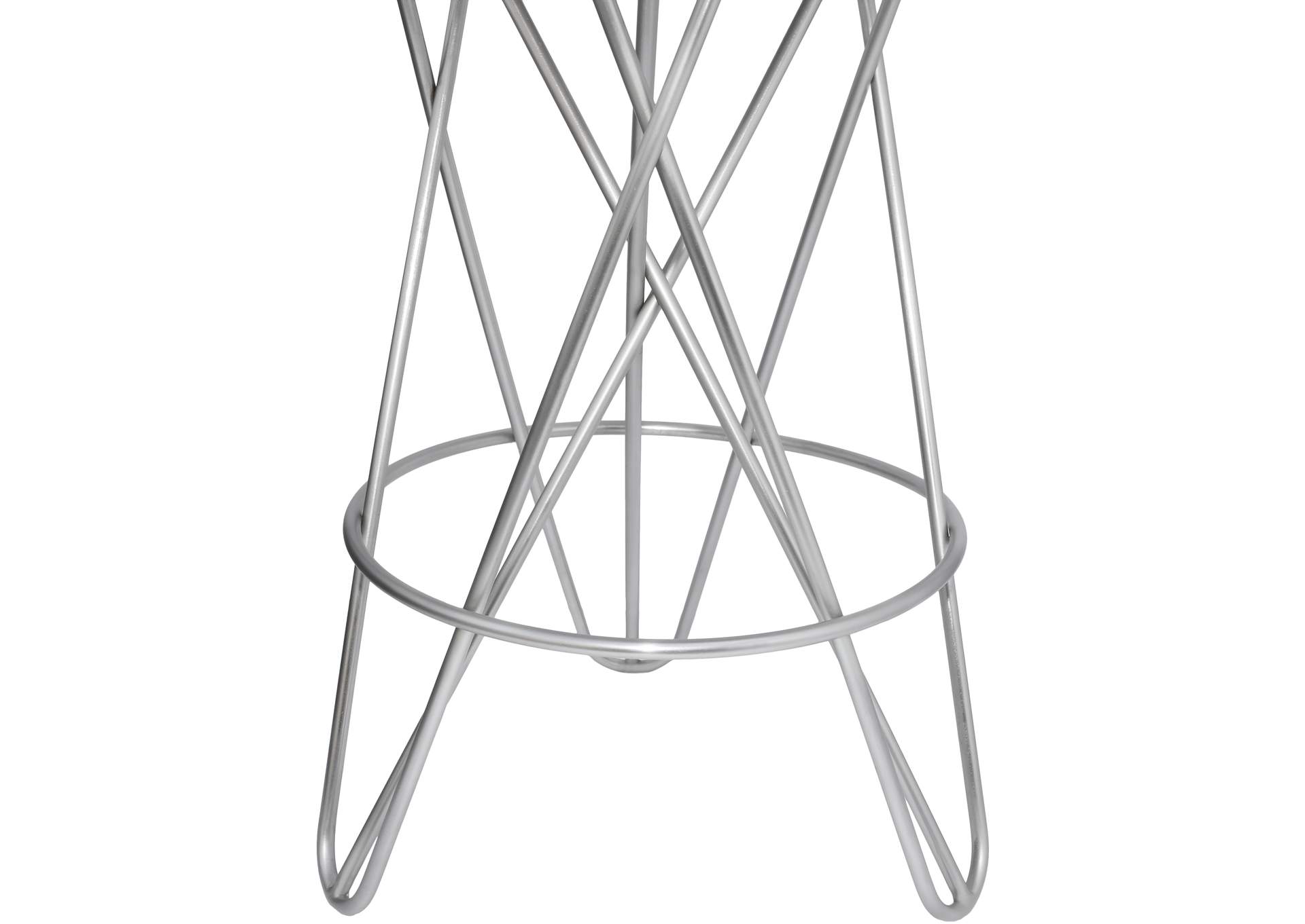 Mercury Silver Iron Counter Stool,Meridian Furniture