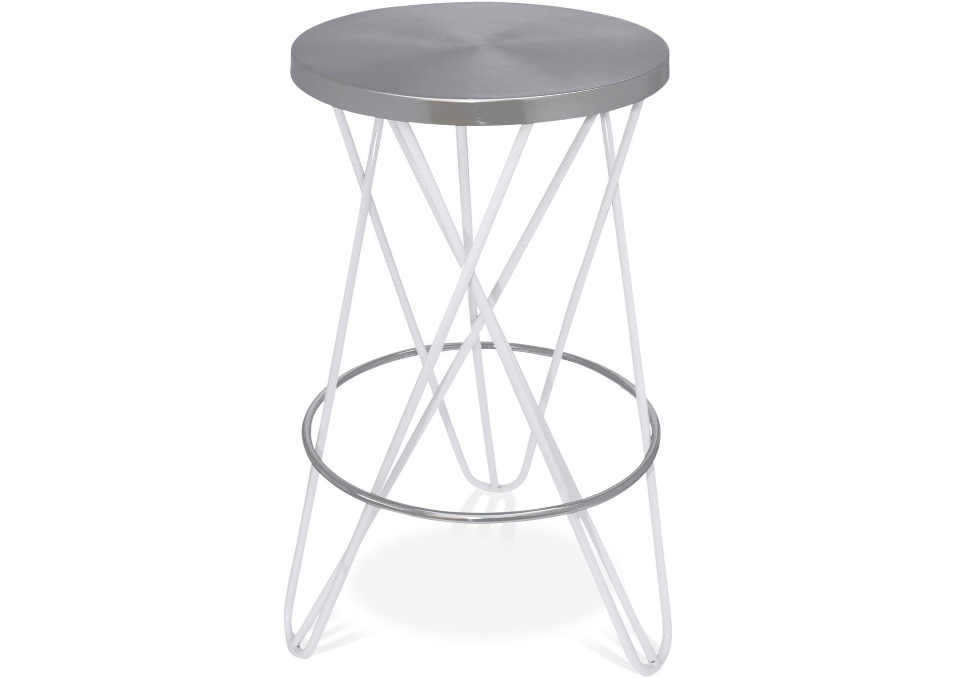 Mercury White Iron Counter Stool,Meridian Furniture