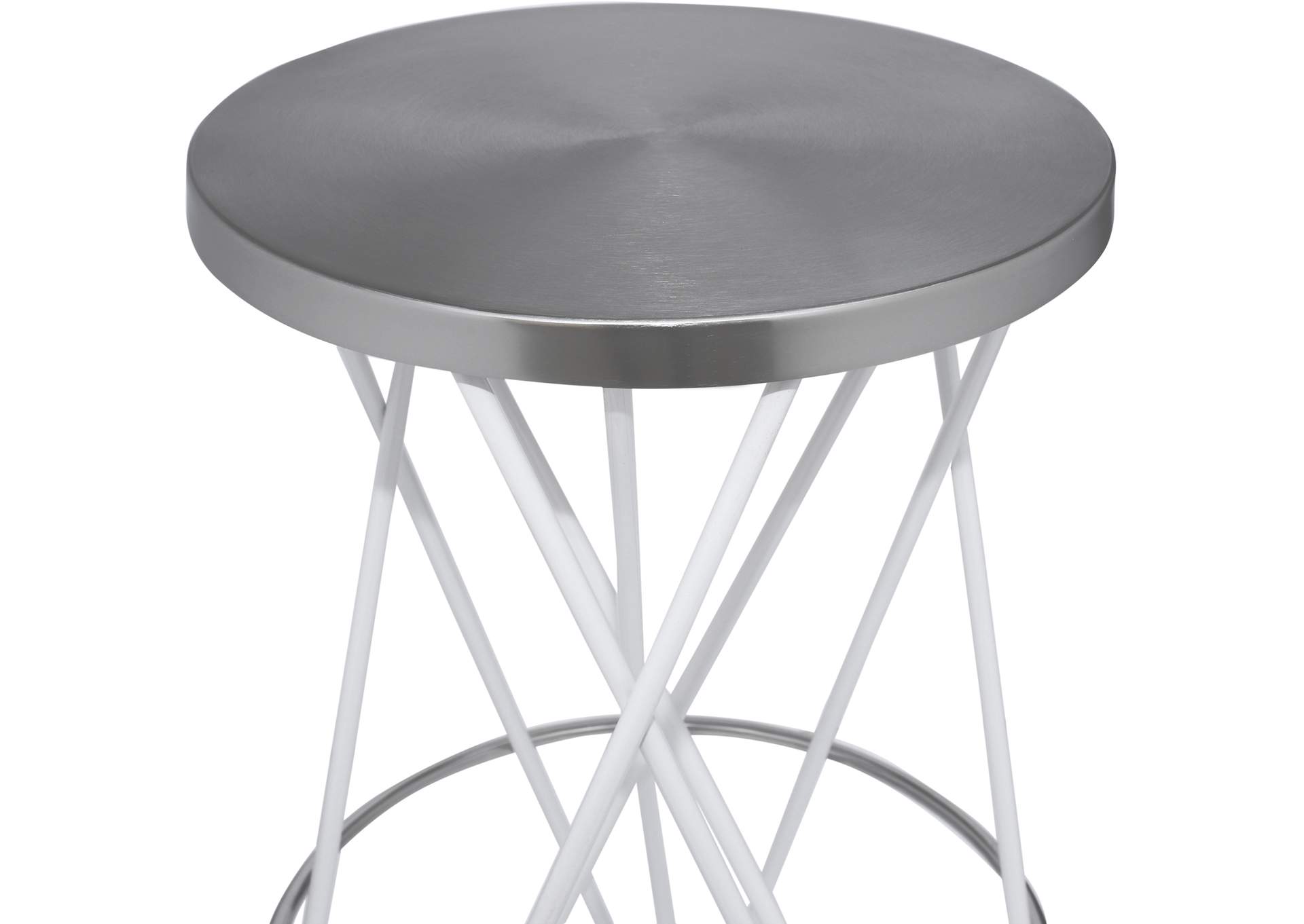 Mercury White Iron Counter Stool,Meridian Furniture